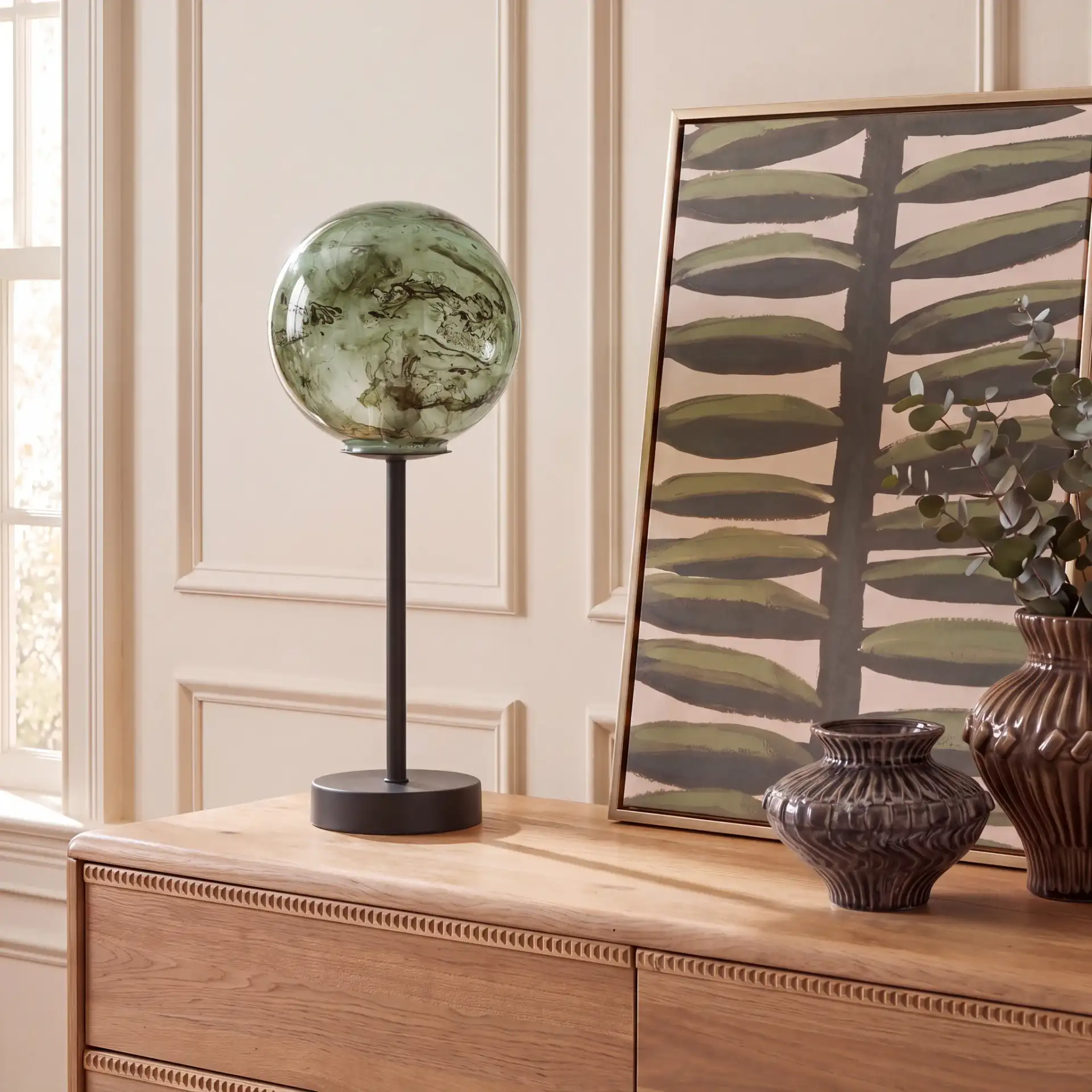 Zadie Table Lamp in Black / Multicolor in a styled room