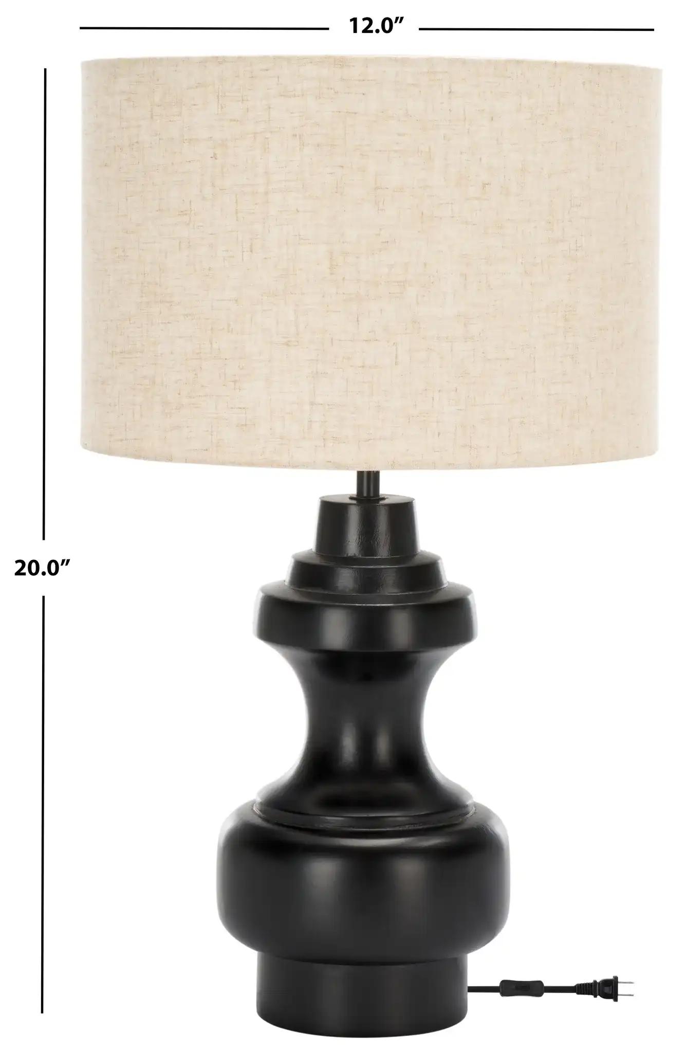 Junko Table Lamp in Black, detail view
