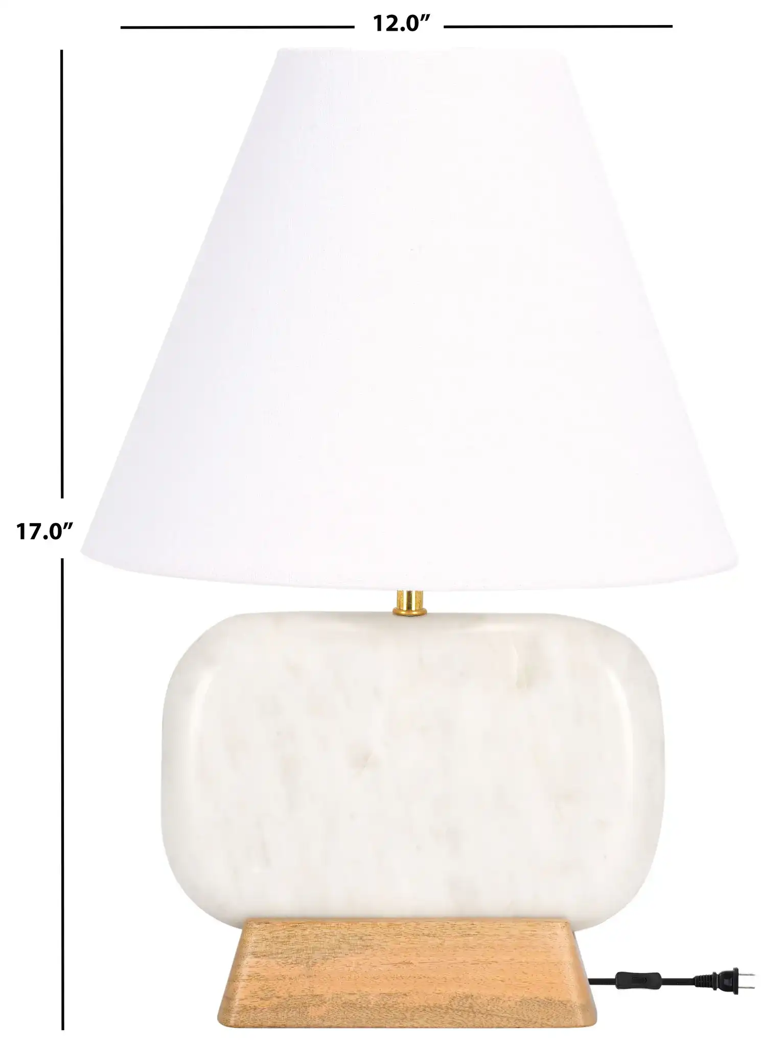 Naira Table Lamp in White Marble / Natural, detail view