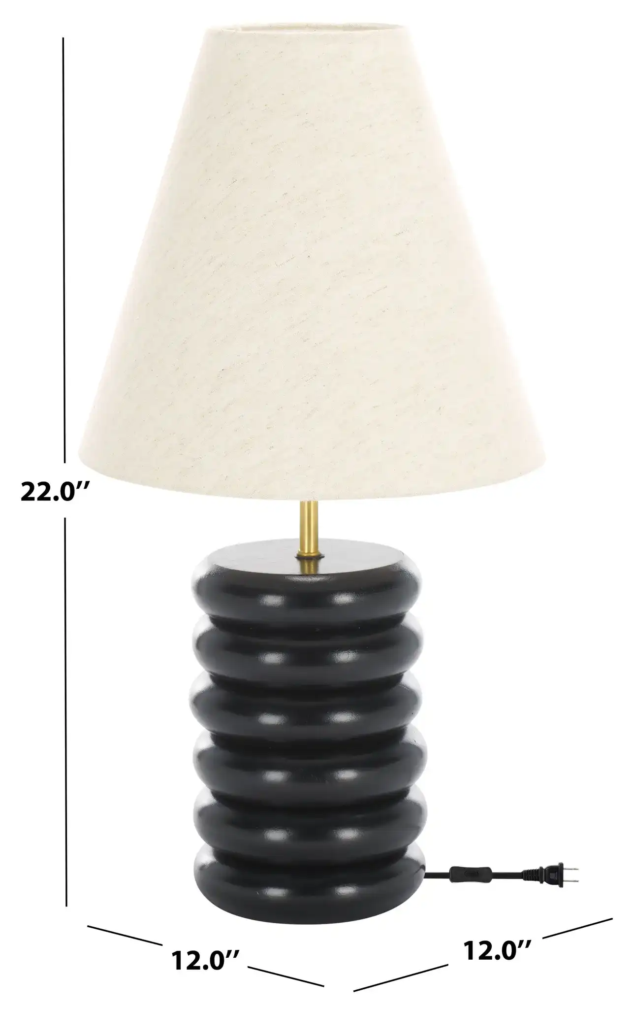 Solani Table Lamp in Black, detail view