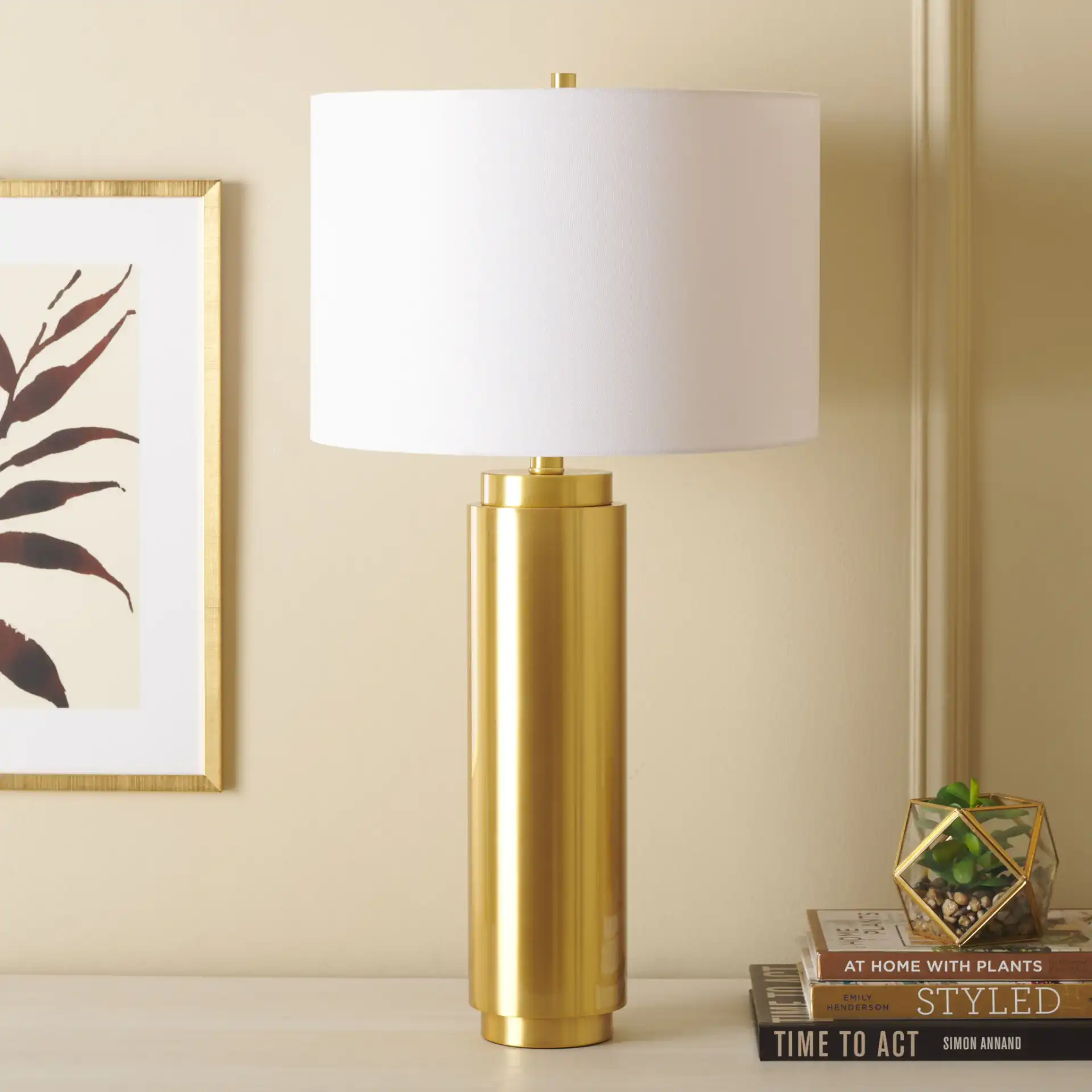 Solani Table Lamp in Black in a styled room