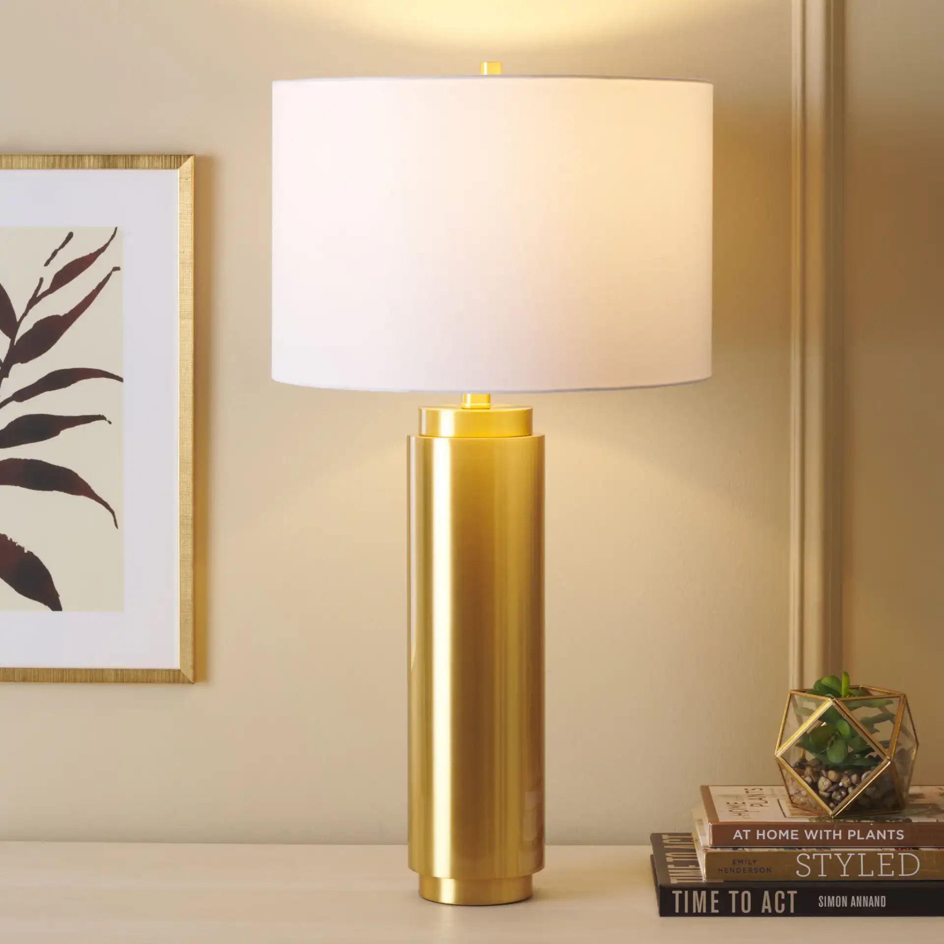 Solani Table Lamp in Black in a styled room