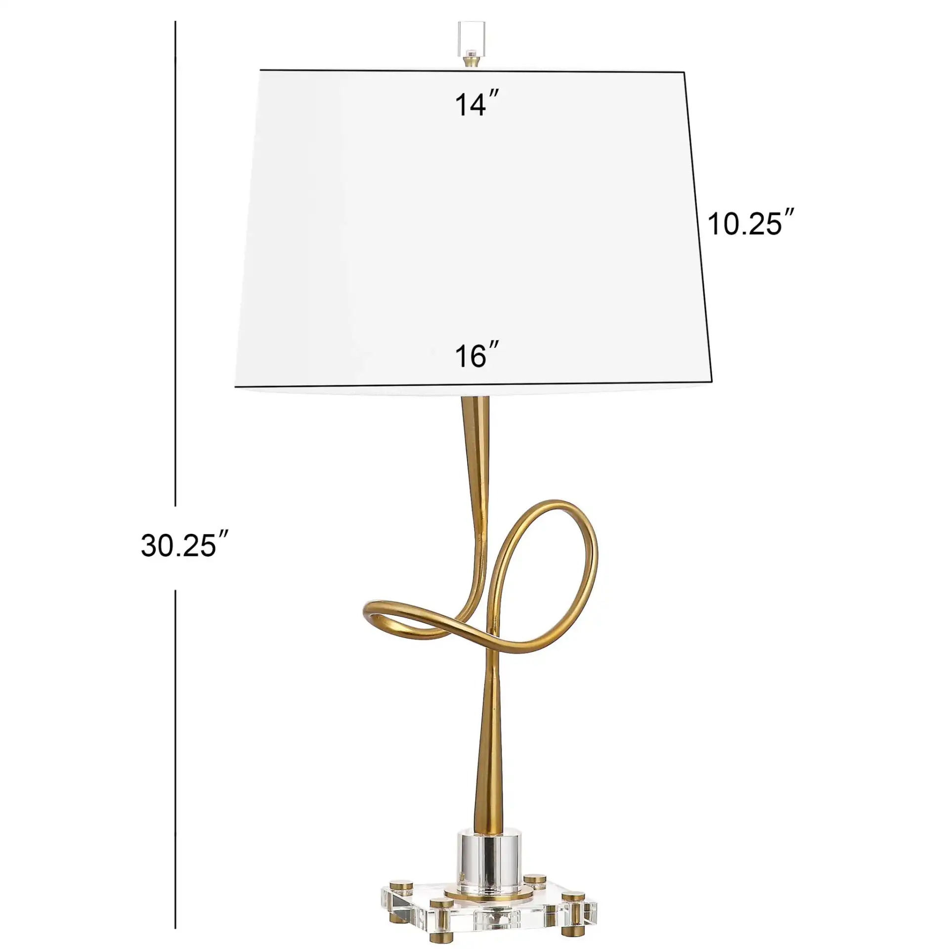 Hensley Table Lamp in Gold, detail view