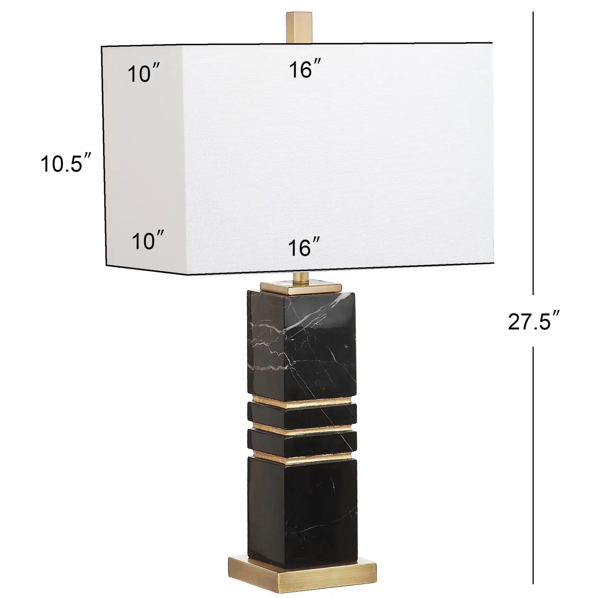 Jaxton Table Lamp in White / Gold, detail view