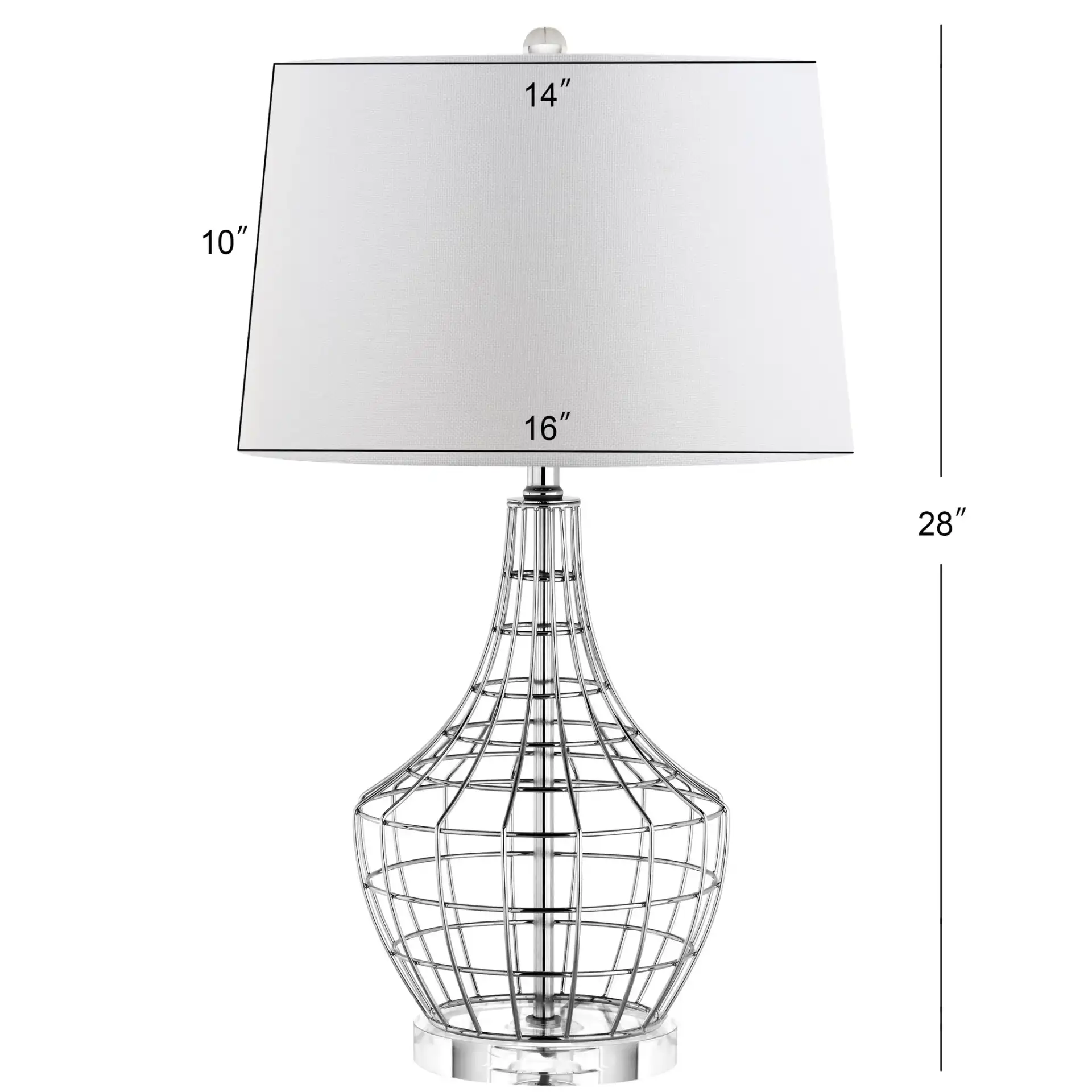 Olga Table Lamp (Set of 2) in Silver / White, detail view