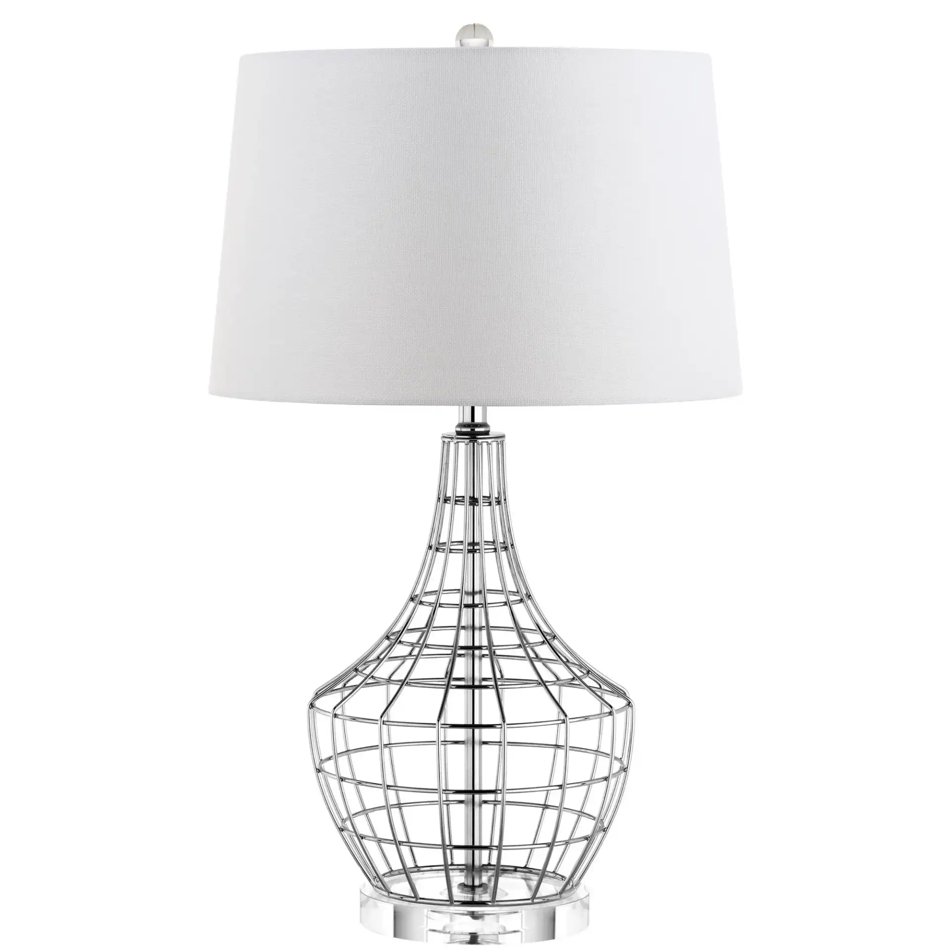 Olga Table Lamp (Set of 2) in Silver / White, detail view