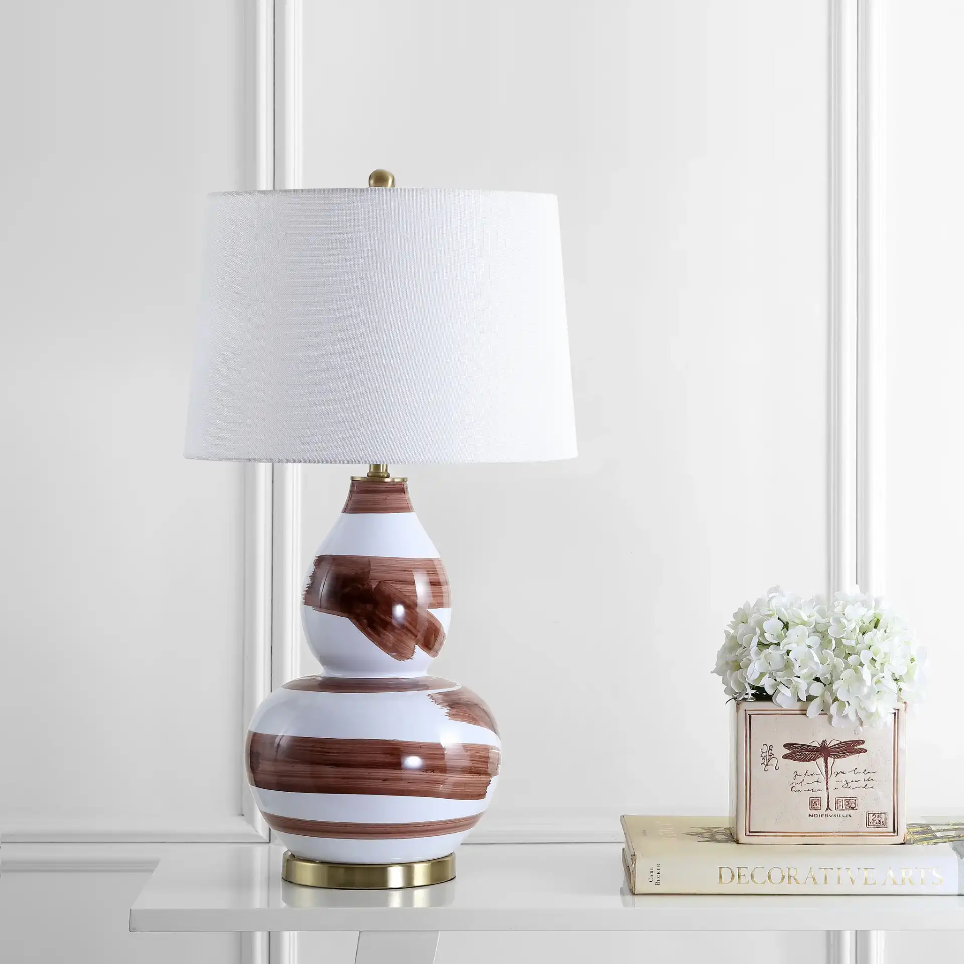 Aileen Table Lamp in Brown / Gold in a styled room
