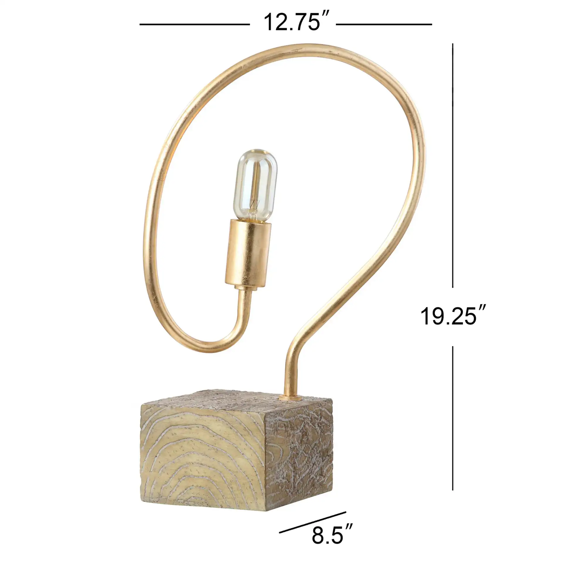 Tori Table Lamp in Gold, detail view