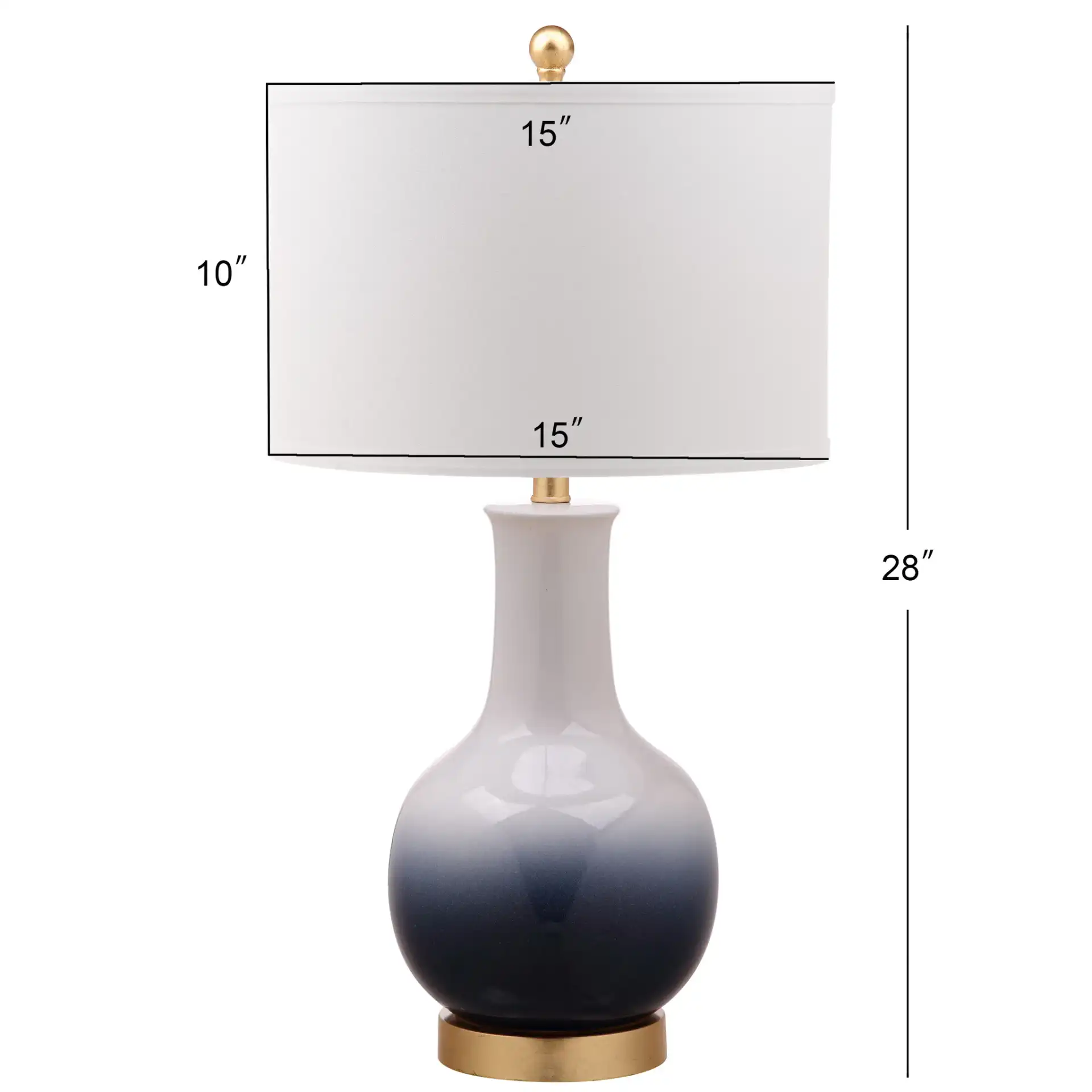 Alfio Table Lamp in Navy Blue / Gold, detail view