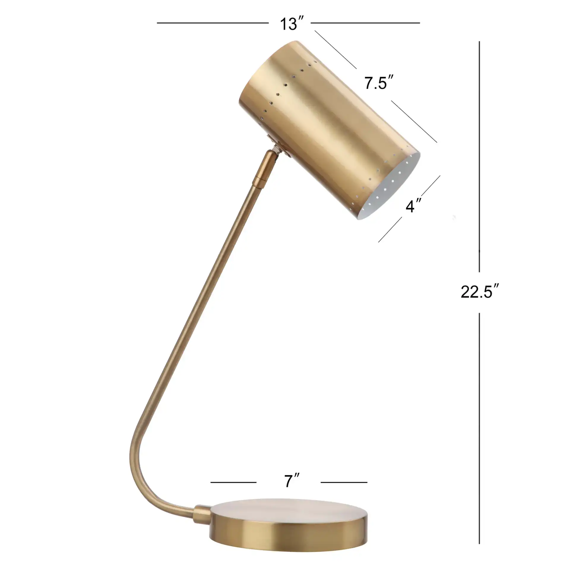 Crane Table Lamp in Gold, detail view