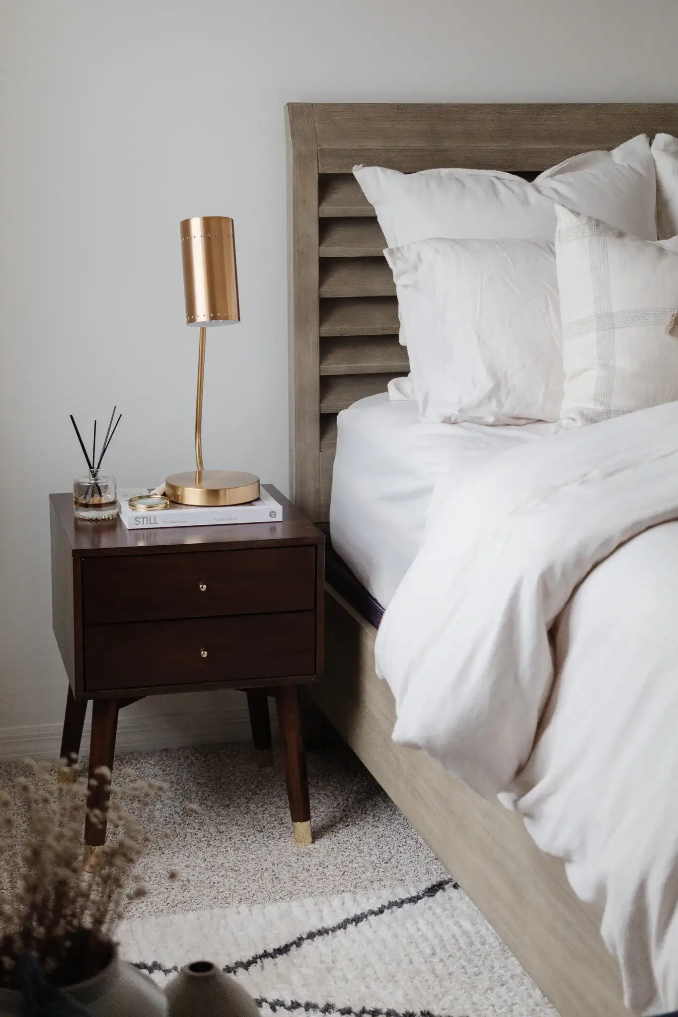 Crane Table Lamp in Gold in a styled room