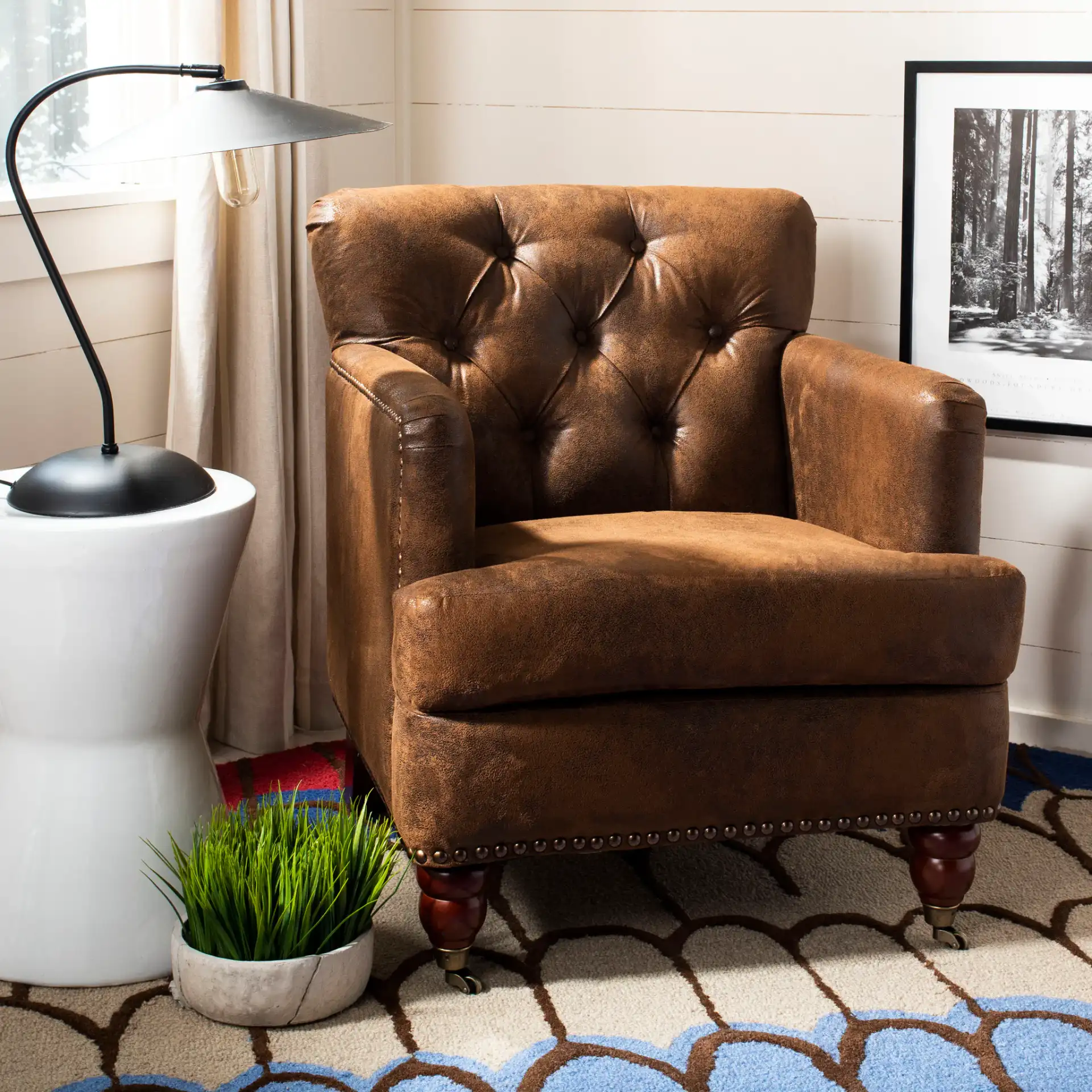 Orla Table Lamp in Copper in a styled room