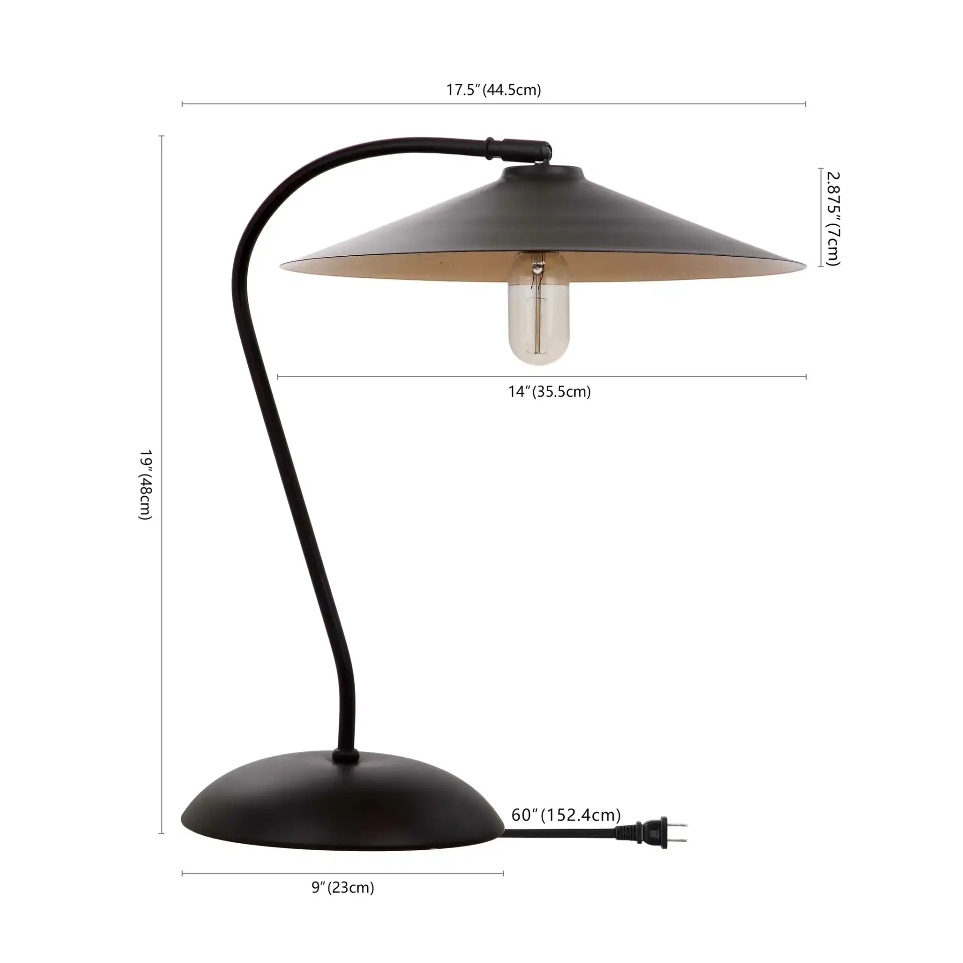 Orla Table Lamp in Copper, detail view