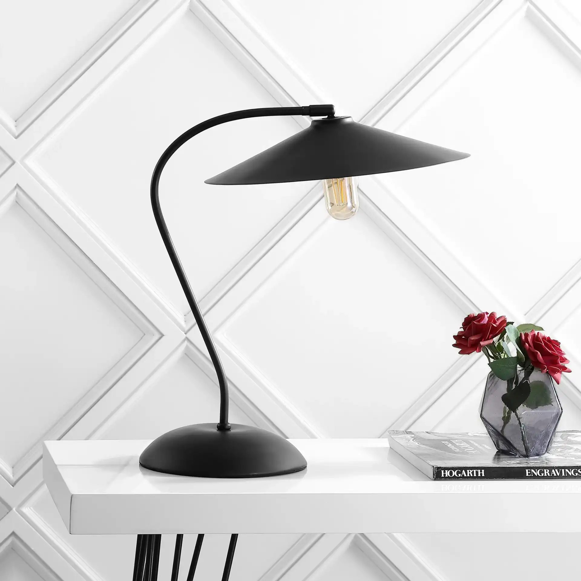 Orla Table Lamp in Copper in a styled room