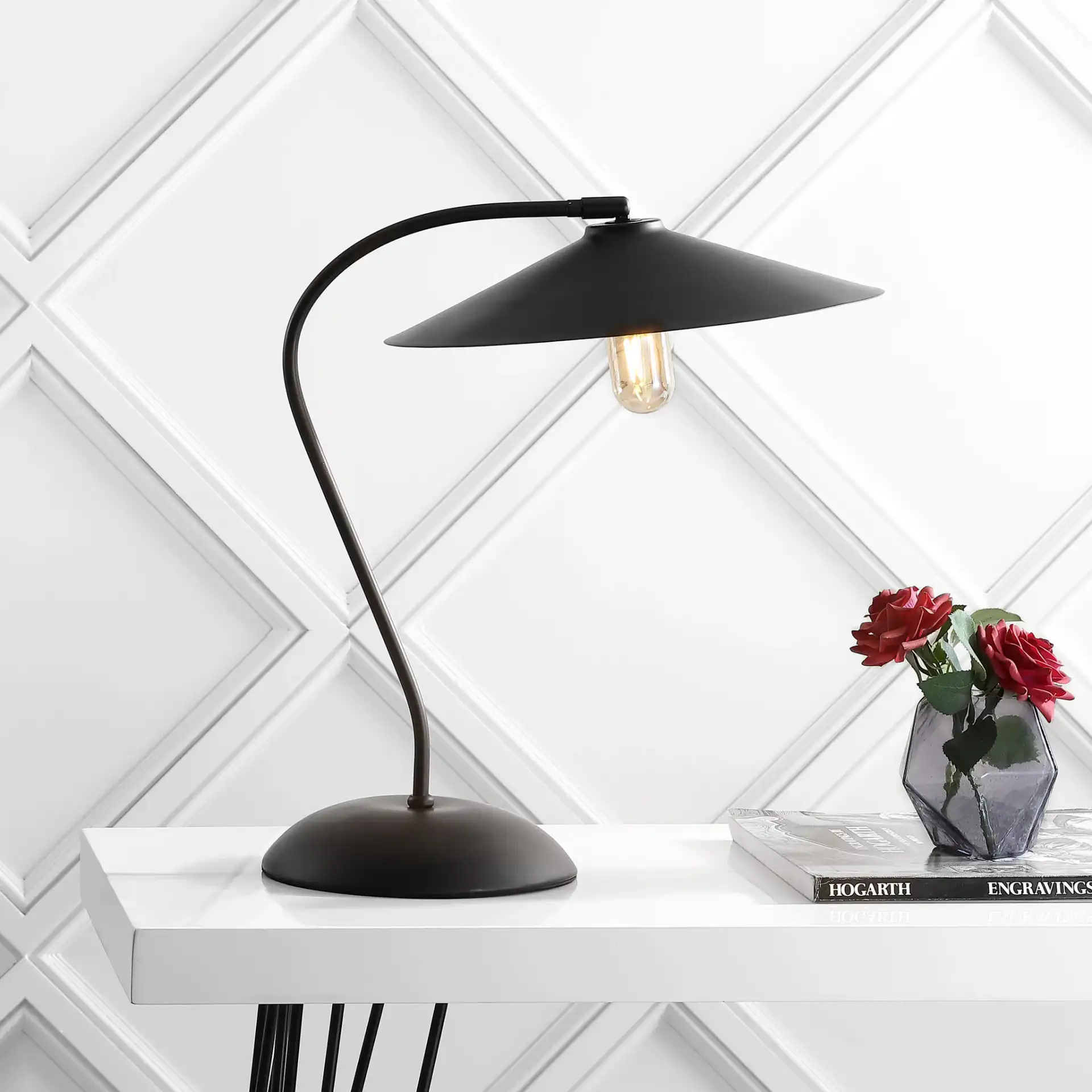 Orla Table Lamp in Copper in a styled room