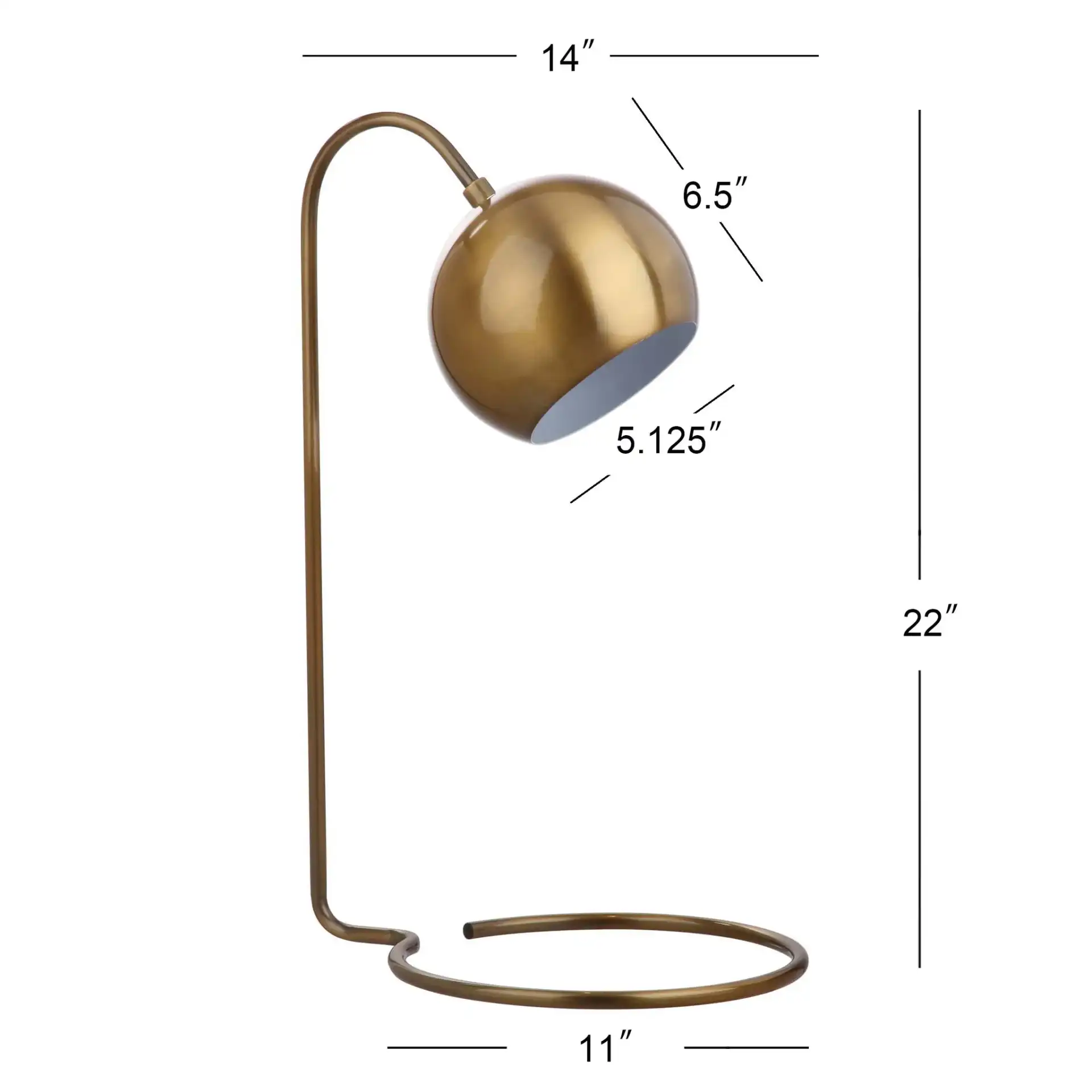 Bartolo Table Lamp in Brass Gold, detail view