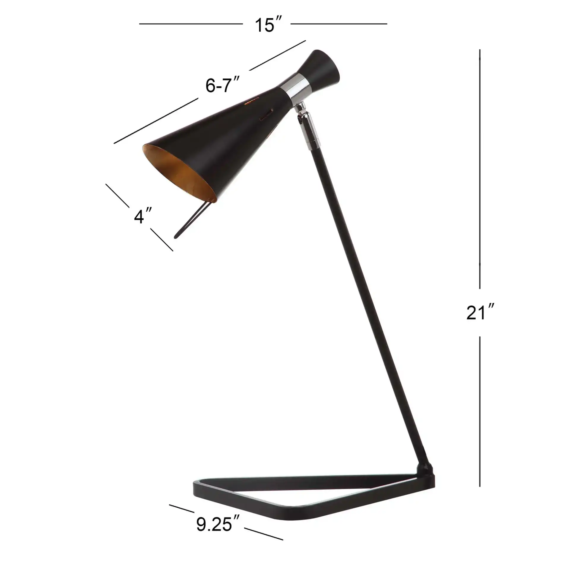 Padric Table Lamp in Black, detail view