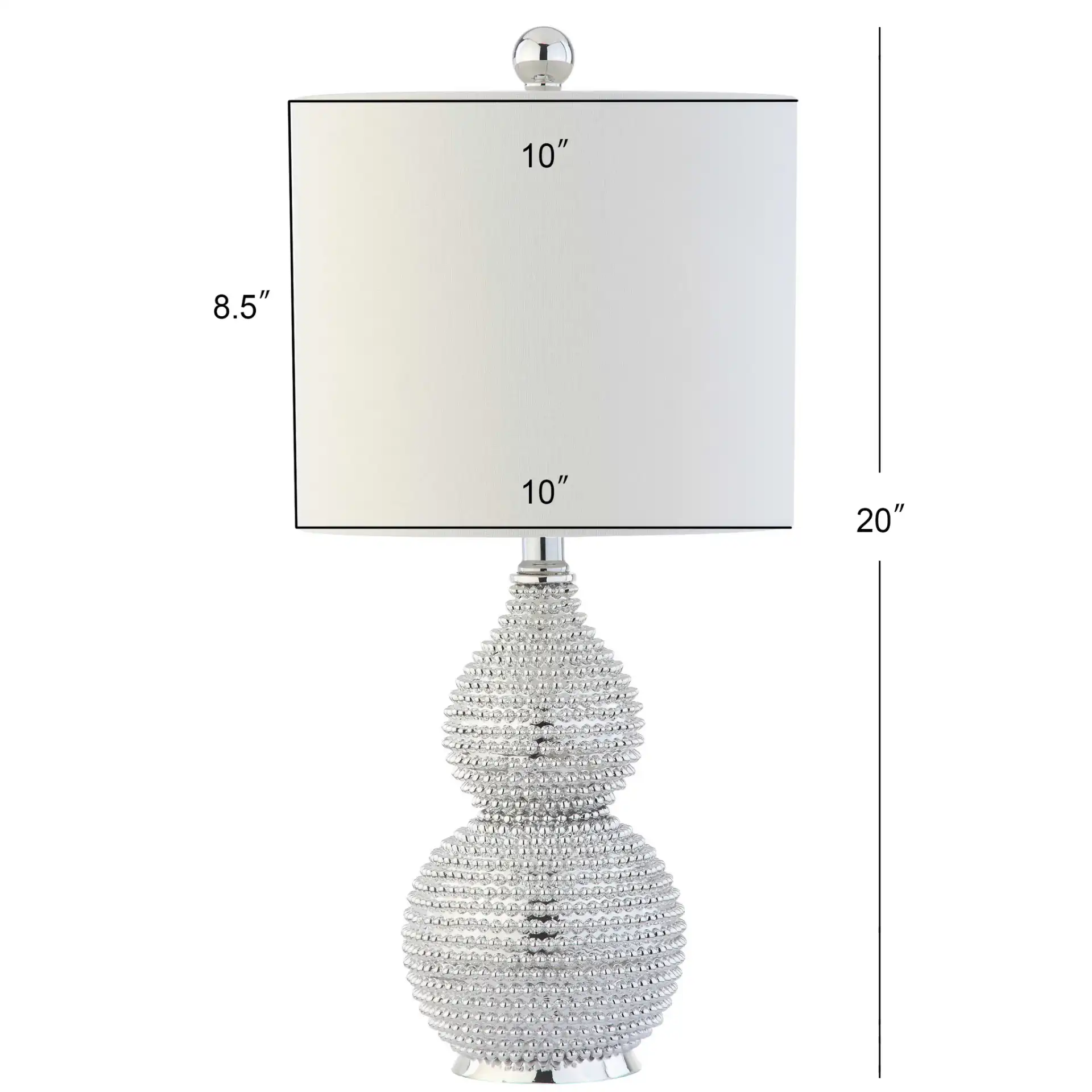 Clarabel Table Lamp in Silver, detail view