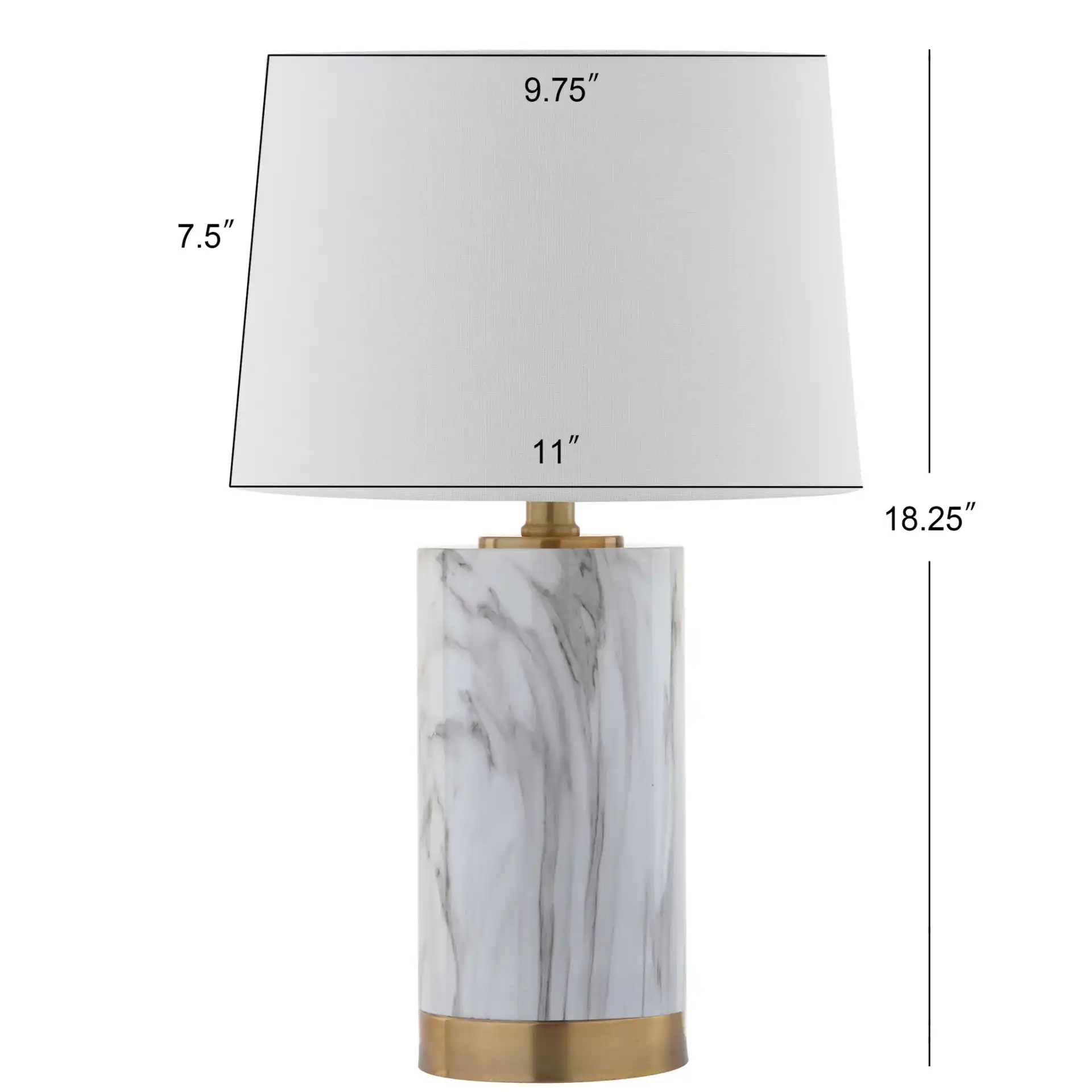 Winston Table Lamp in White Marble / Gold, detail view