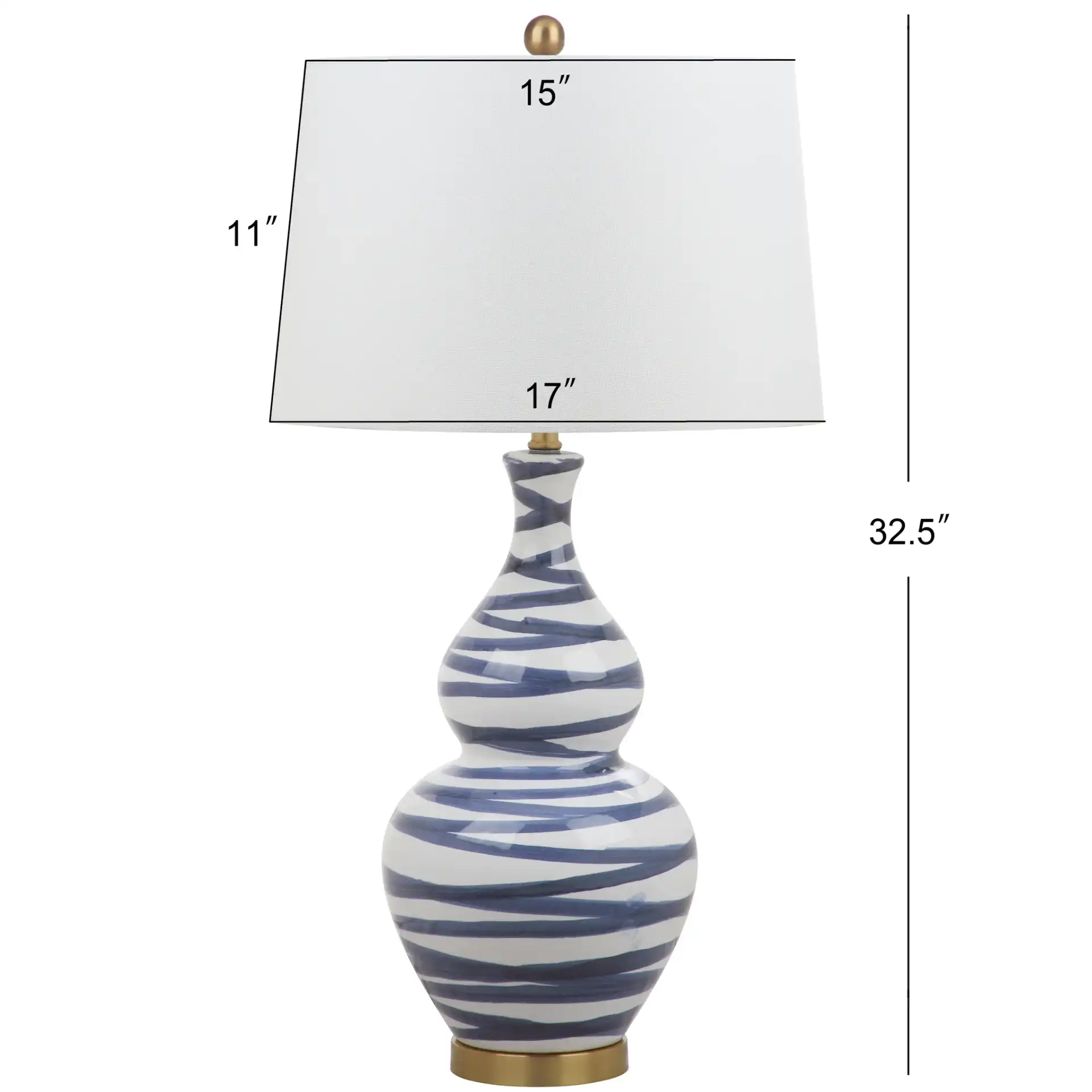 Aviana Table Lamp in Gold / Blue, detail view