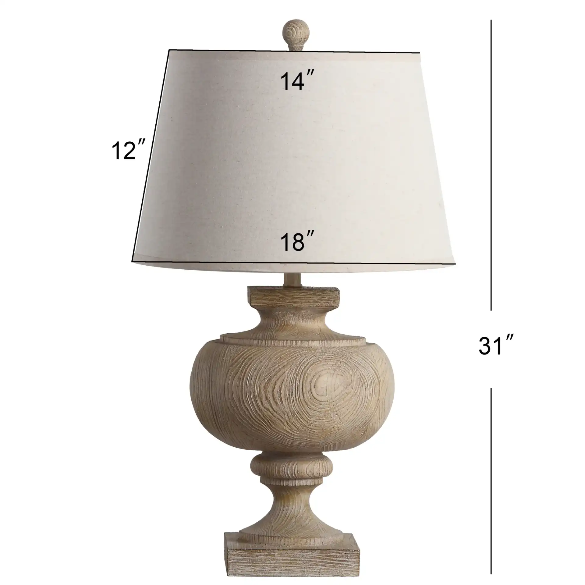 Prescott Table Lamp in Brown, detail view