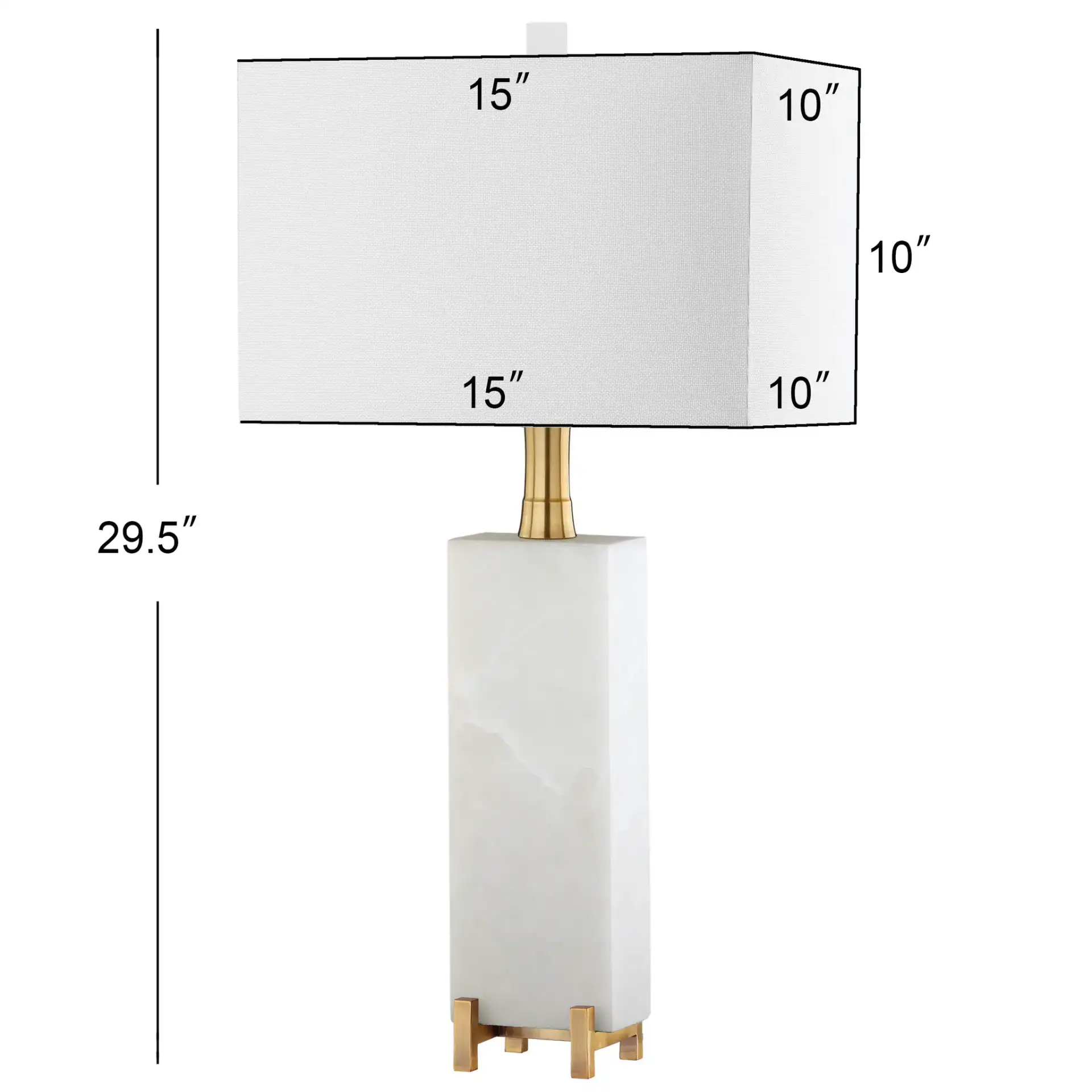 Sloane Alabaster Table Lamp in White / Brass Gold, detail view