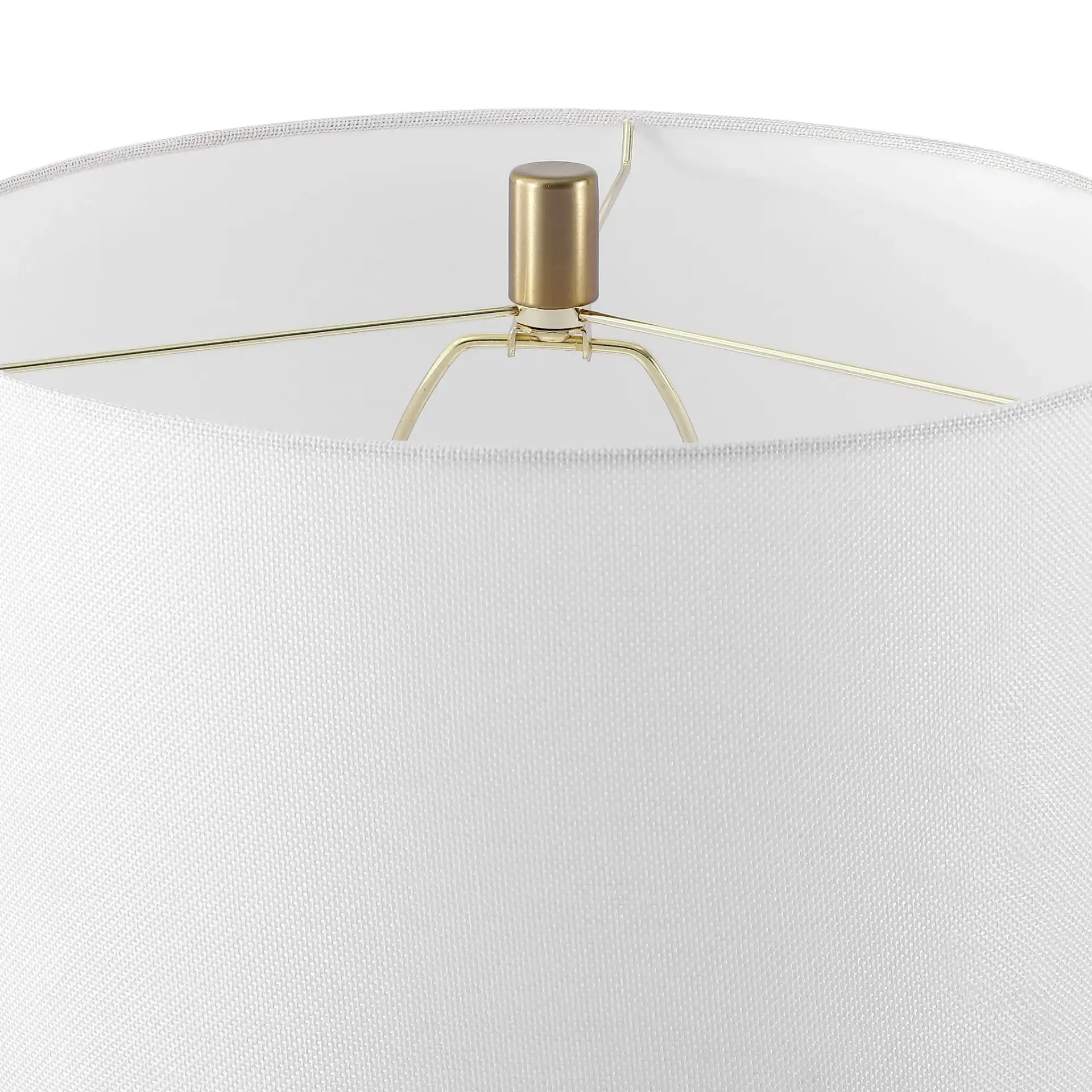 Delilah Alabaster Table Lamp in Dark Brown / White in a styled room