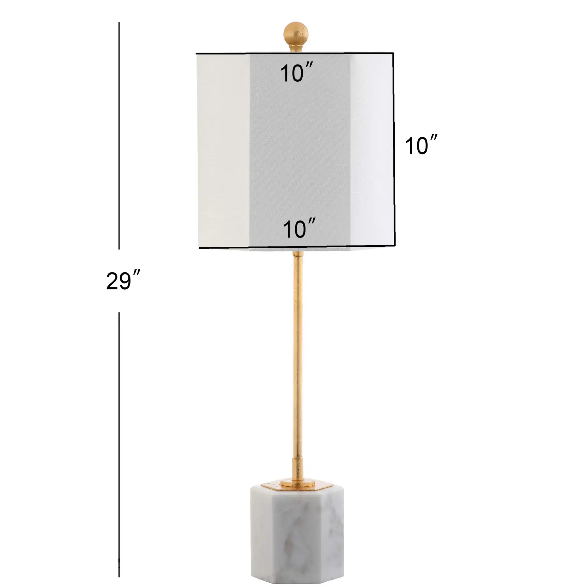 Magdalene Marble Table Lamp (Set Of 2) in White Marble / Gold, detail view