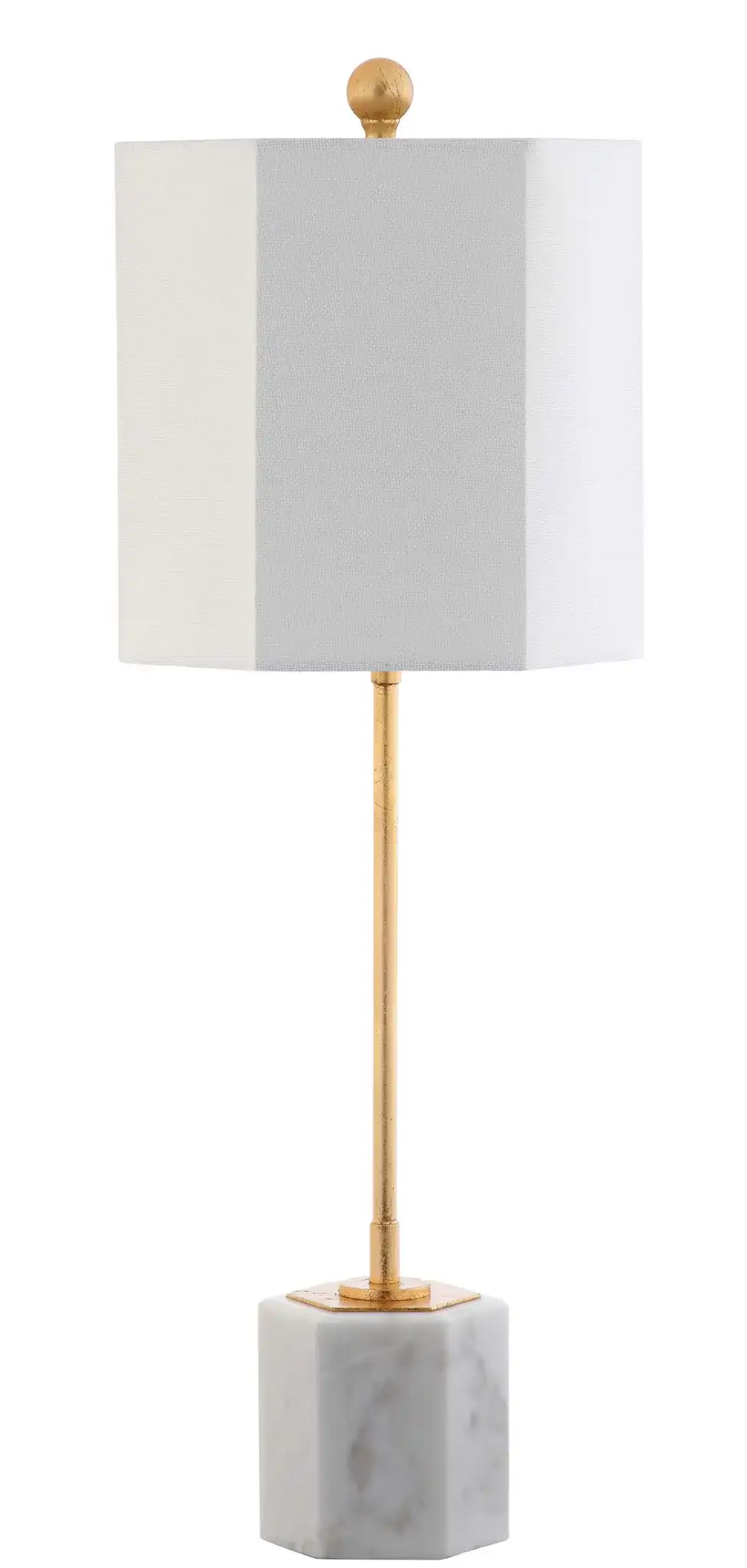 Magdalene Marble Table Lamp (Set Of 2) in White Marble / Gold, detail view