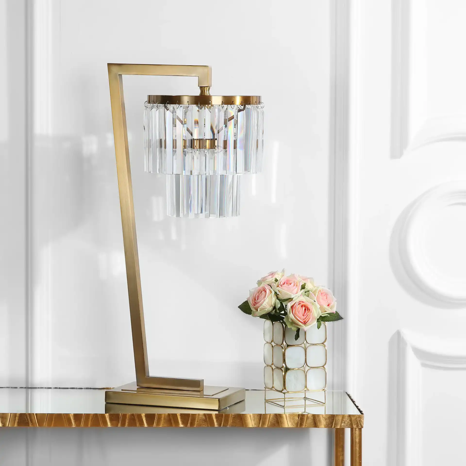 Callum Table Lamp in Gold in a styled room