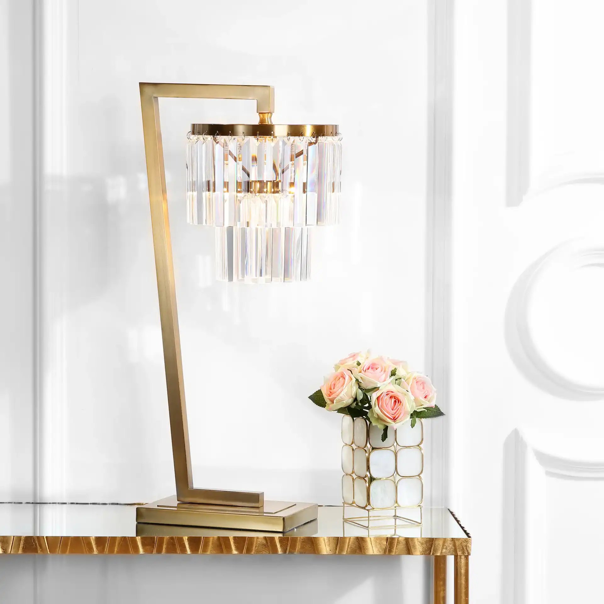 Callum Table Lamp in Gold in a styled room