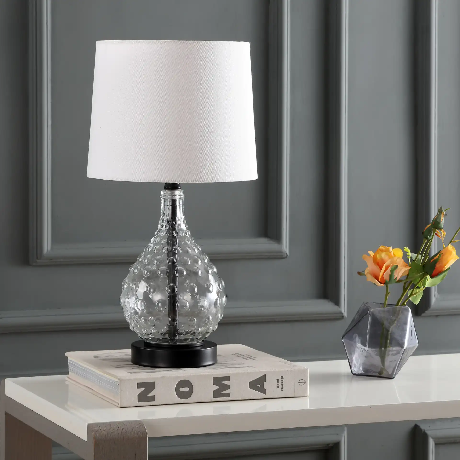 Targari Table Lamp in Black in a styled room