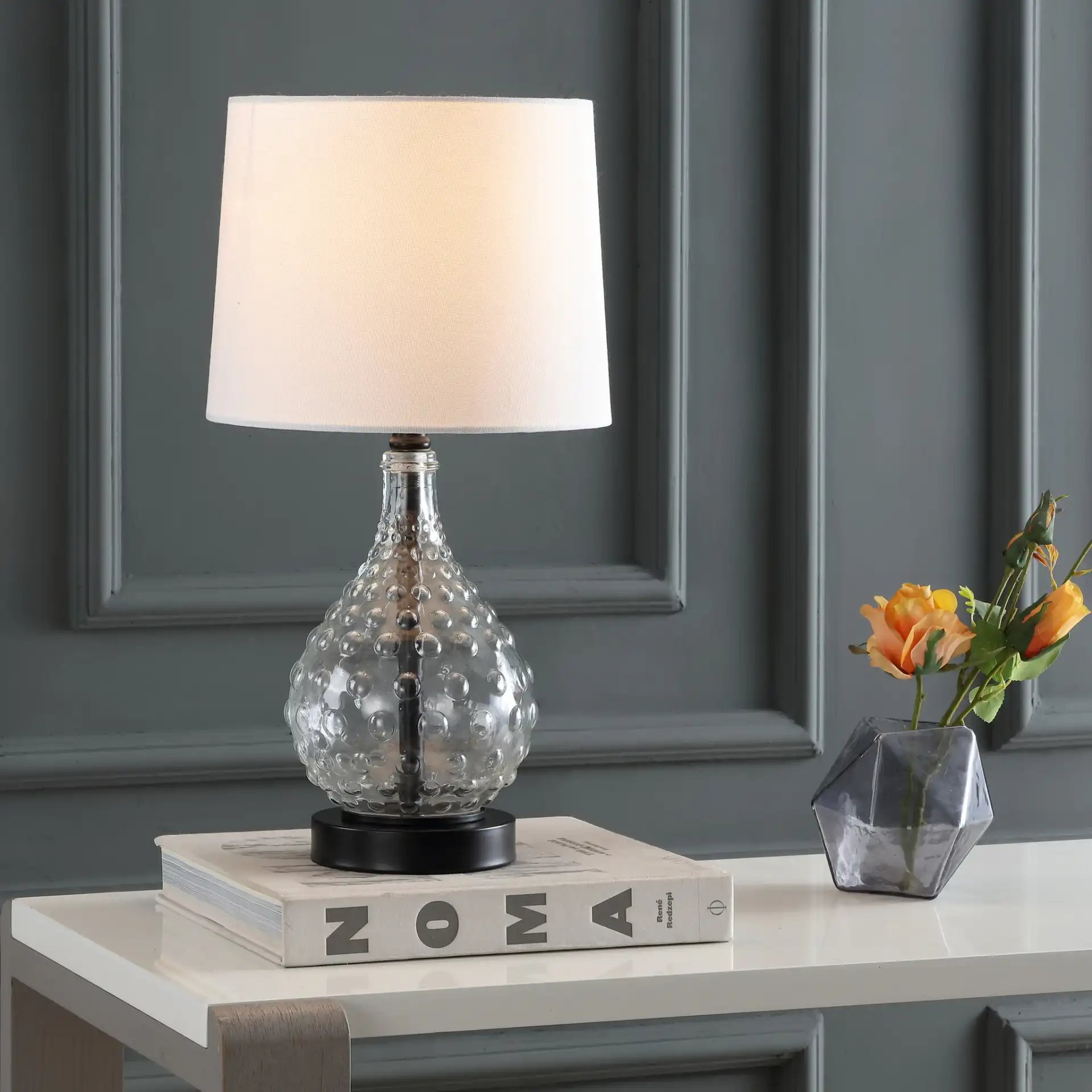 Targari Table Lamp in Black in a styled room