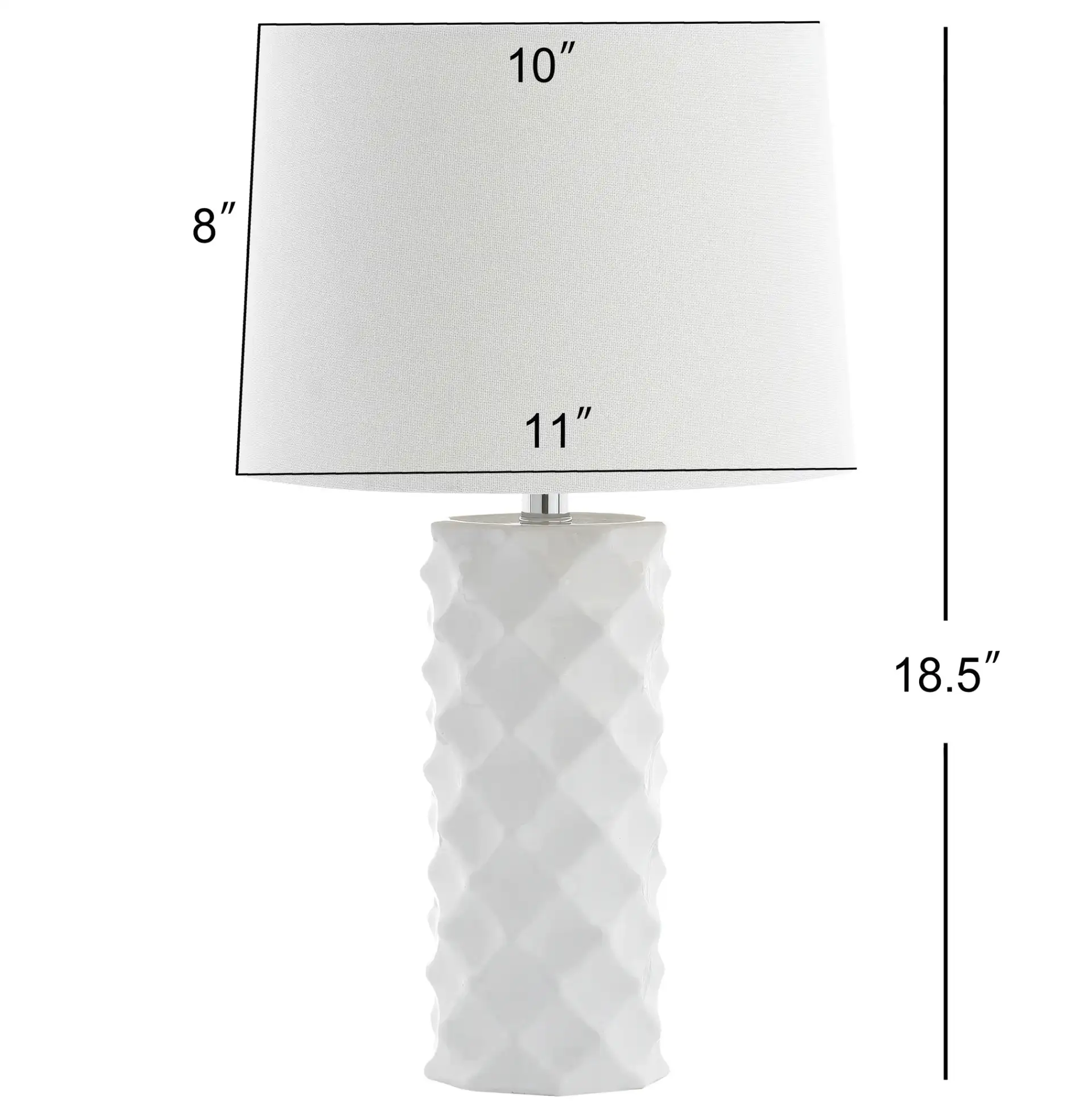 Belford Table Lamp in White, detail view