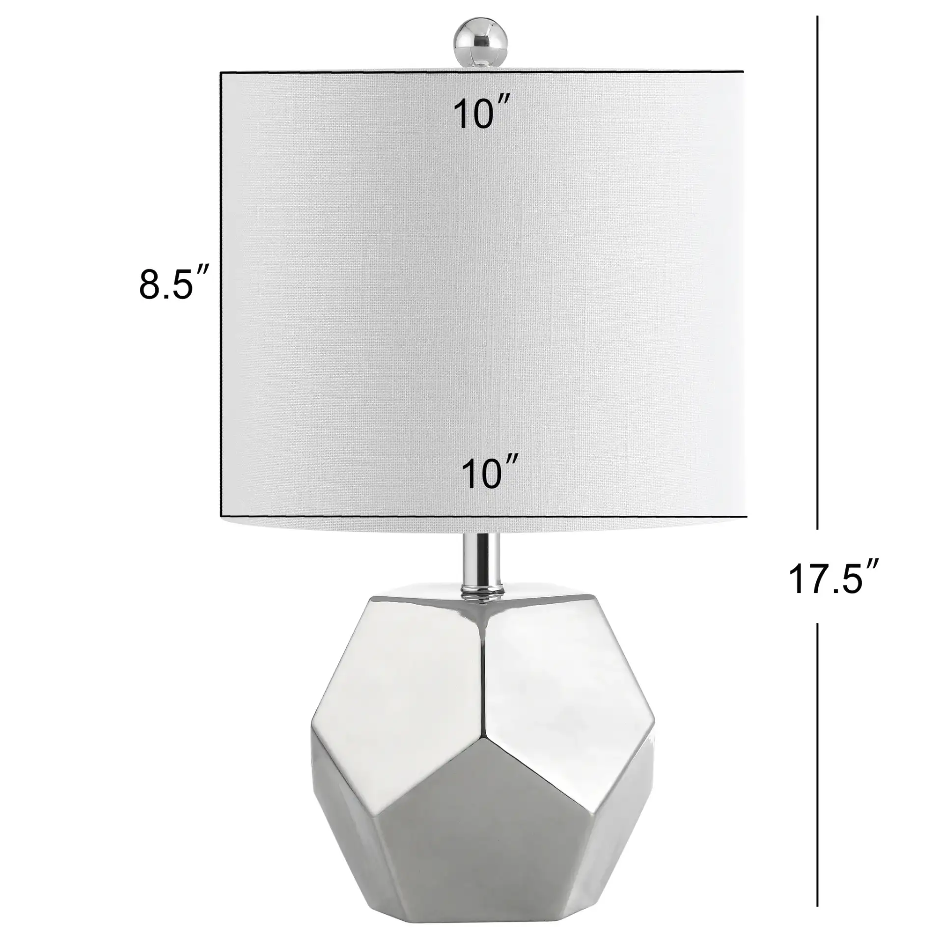 Hanton Table Lamp in Plated Silver, detail view