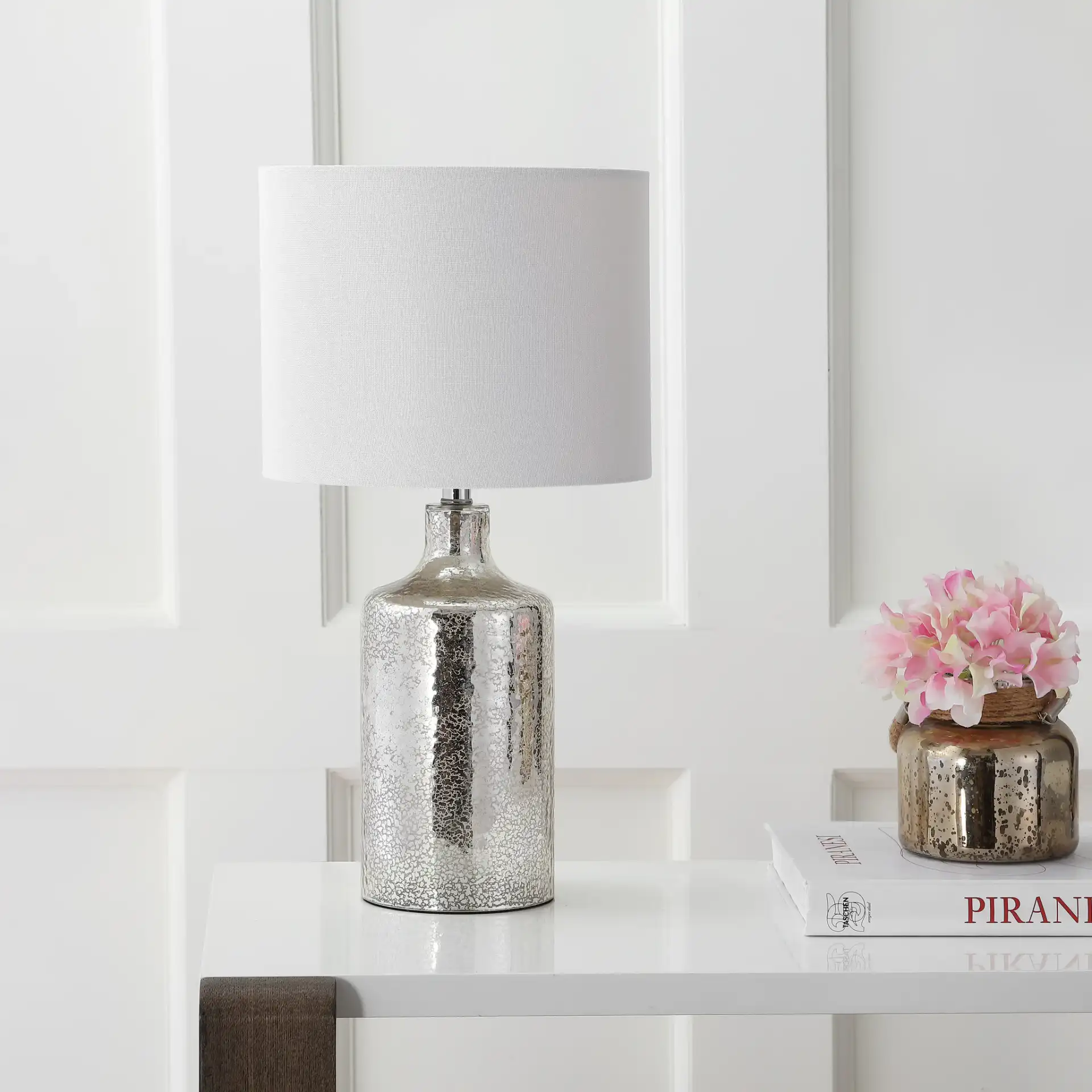 Danaris Table Lamp in Silver in a styled room