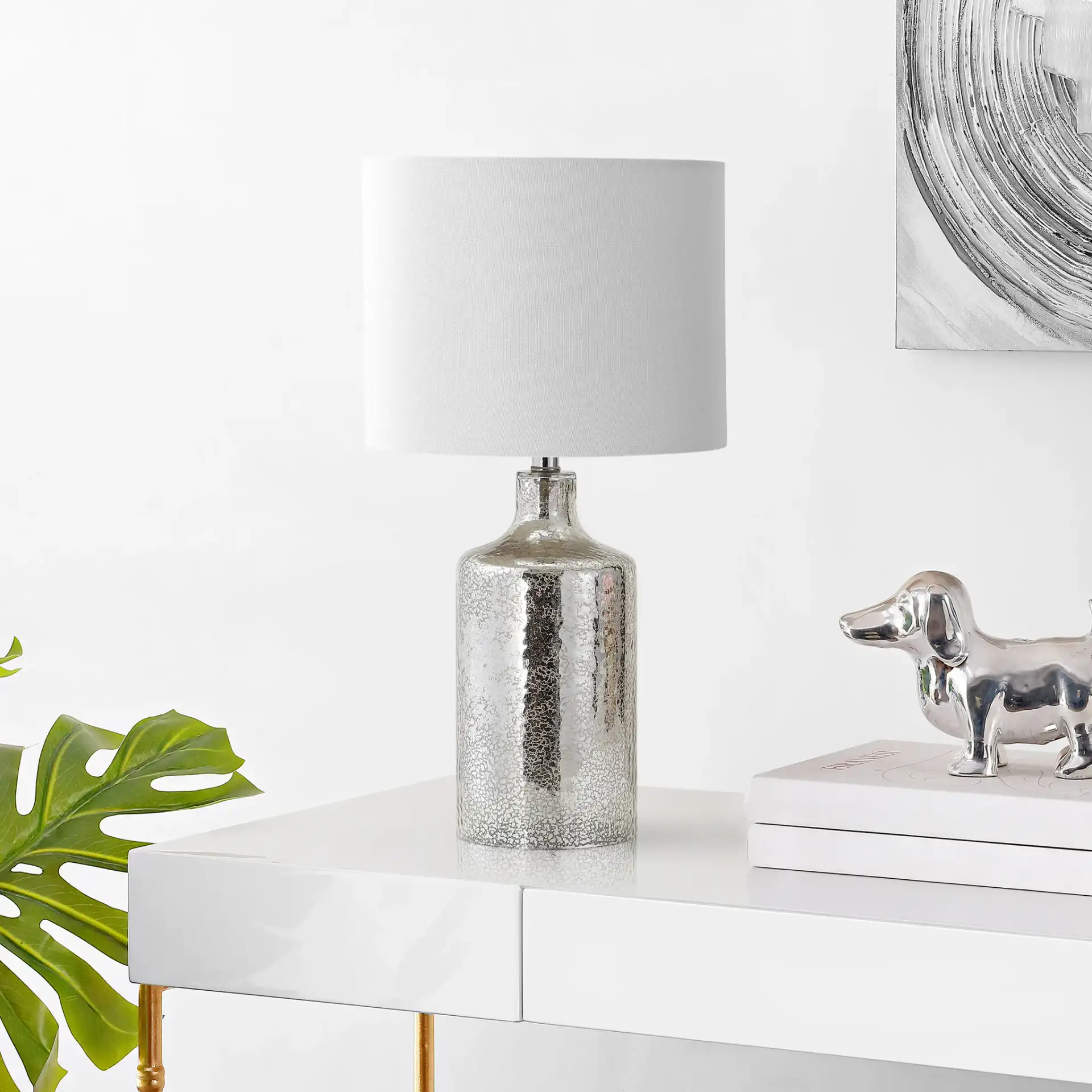 Danaris Table Lamp in Silver, detail view