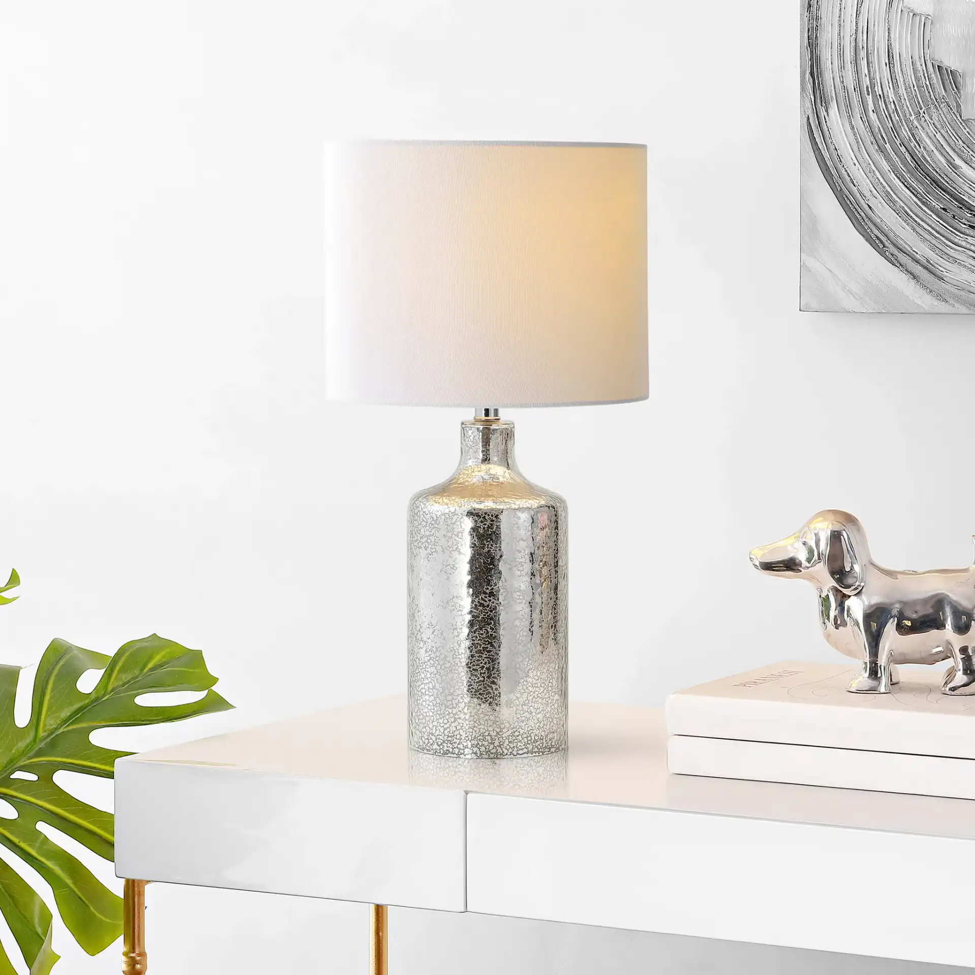 Danaris Table Lamp in Silver in a styled room