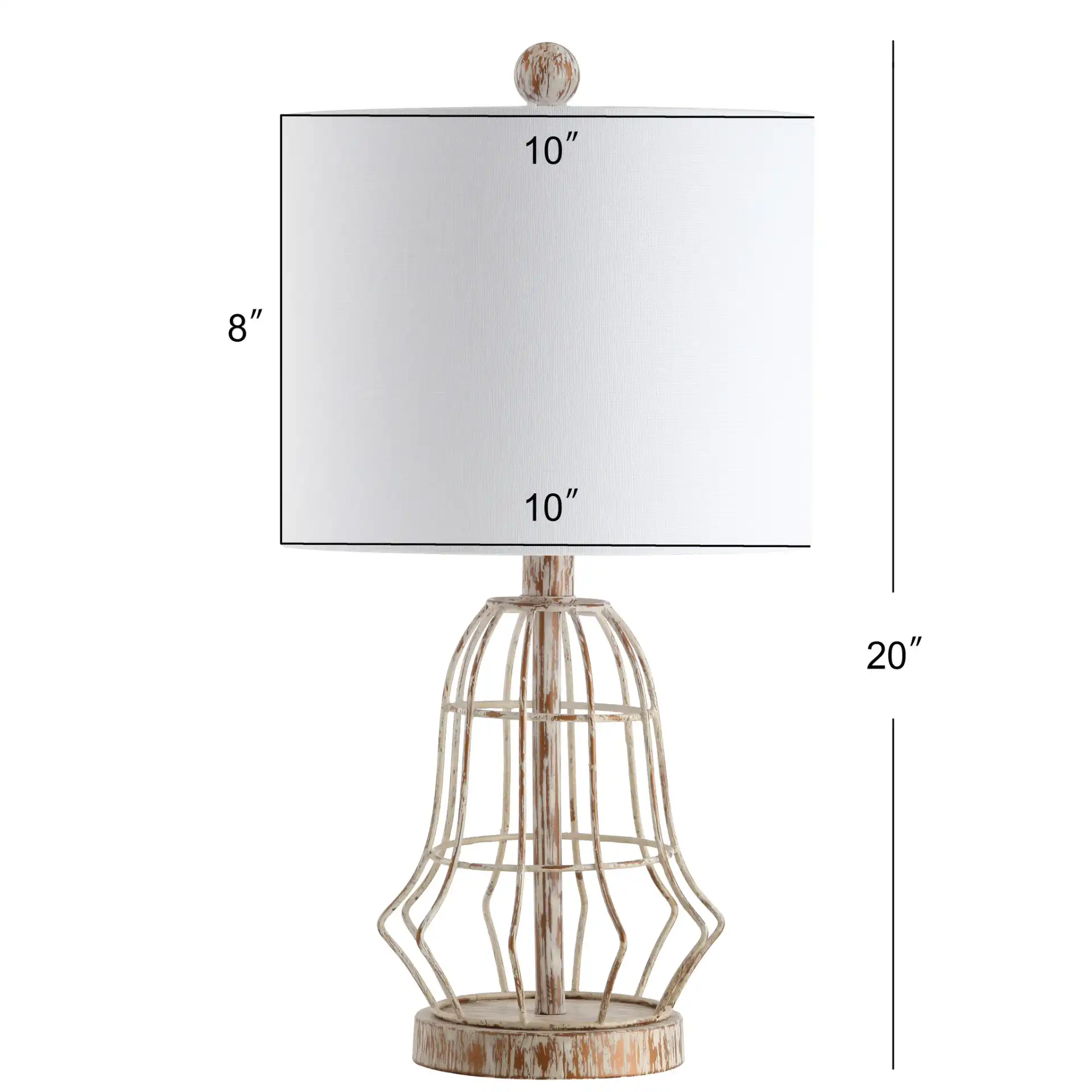 Canes Table Lamp in Metal Antiqued, detail view