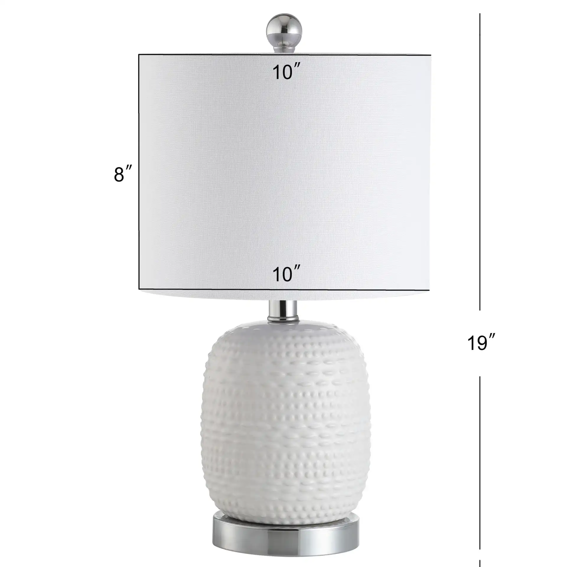 Tucana Table Lamp in White, detail view