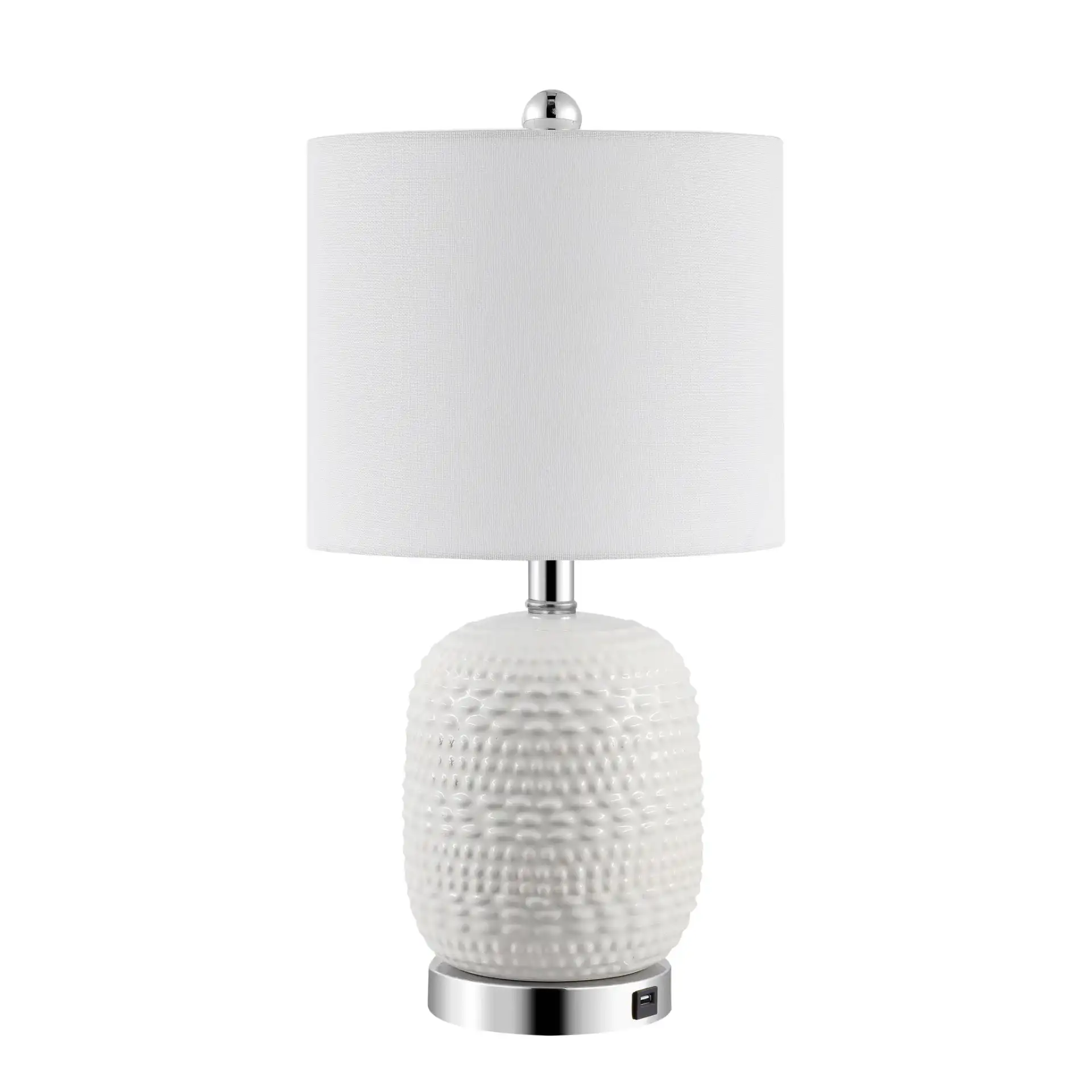 Tucana Table Lamp in White, detail view