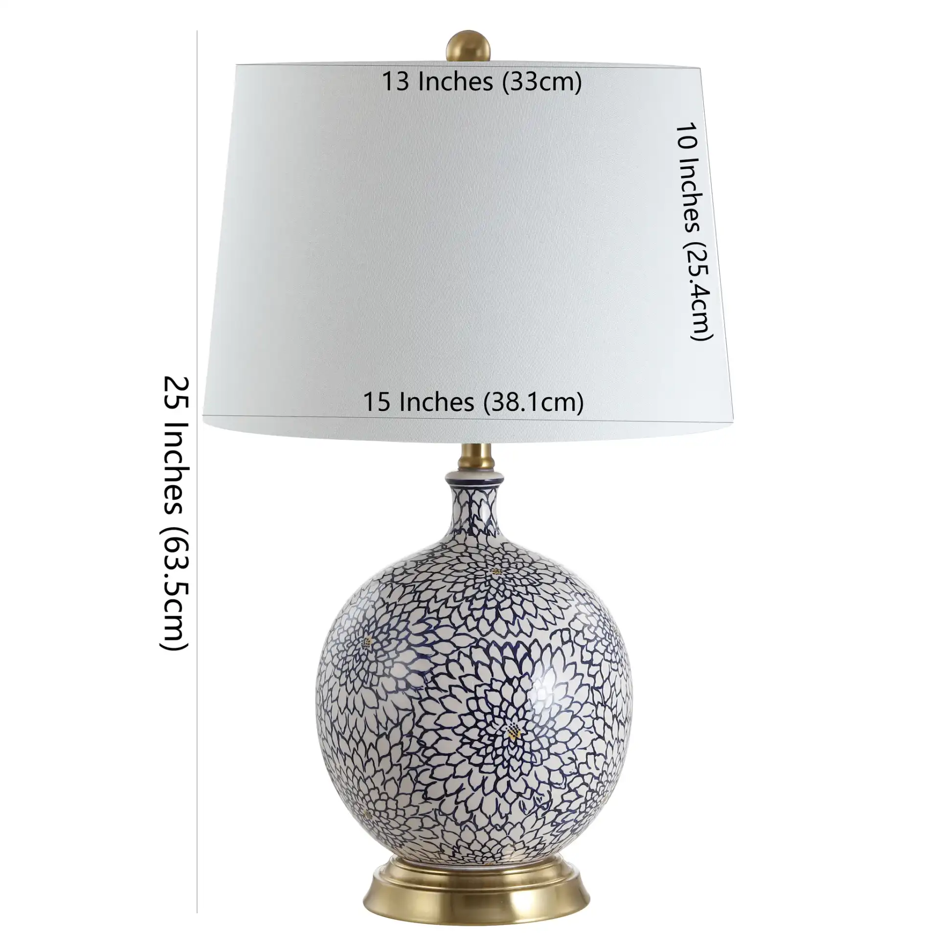 Orianna Table Lamp in Blue / White, detail view