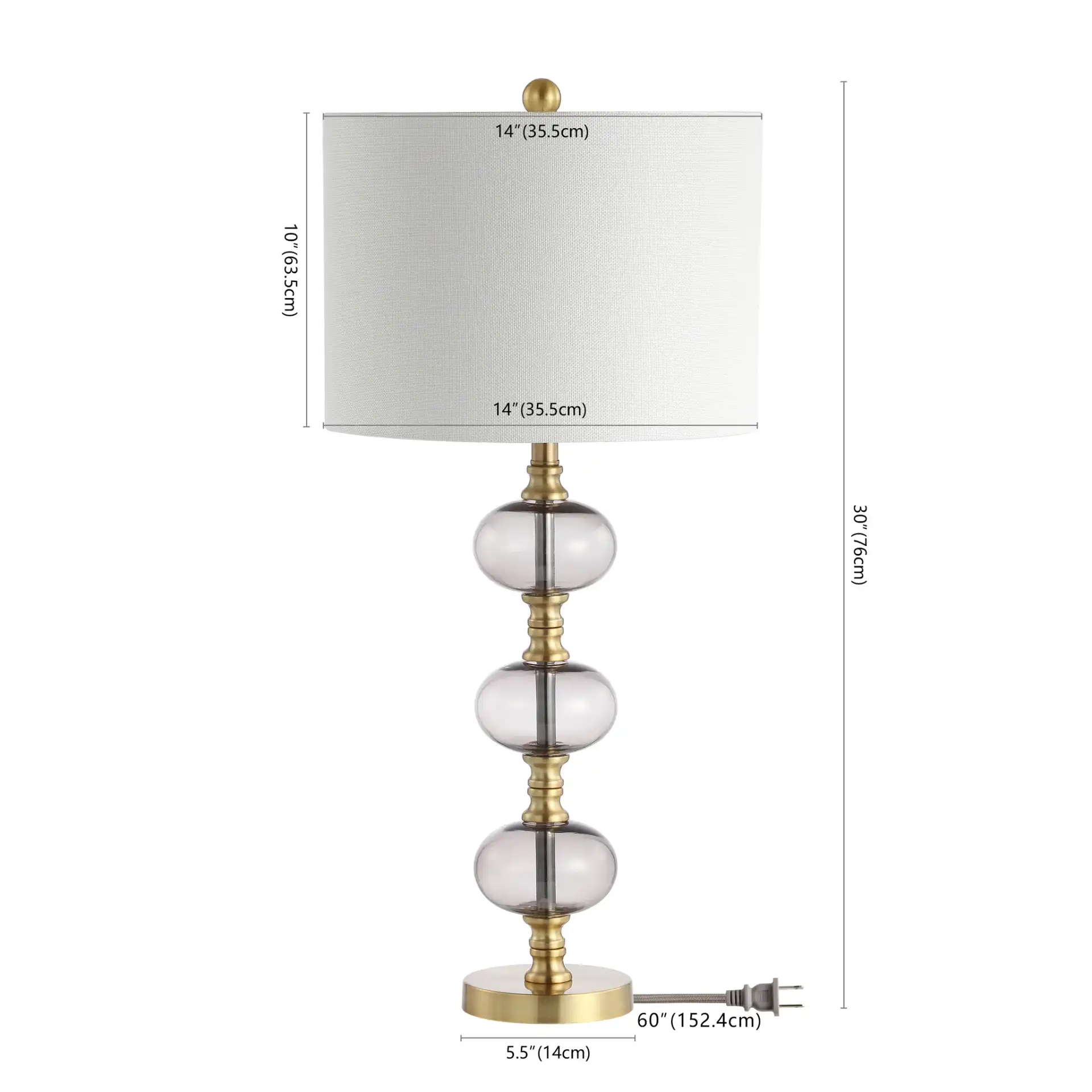 Marcelo Table Lamp (Set Of 2) in Brass, detail view