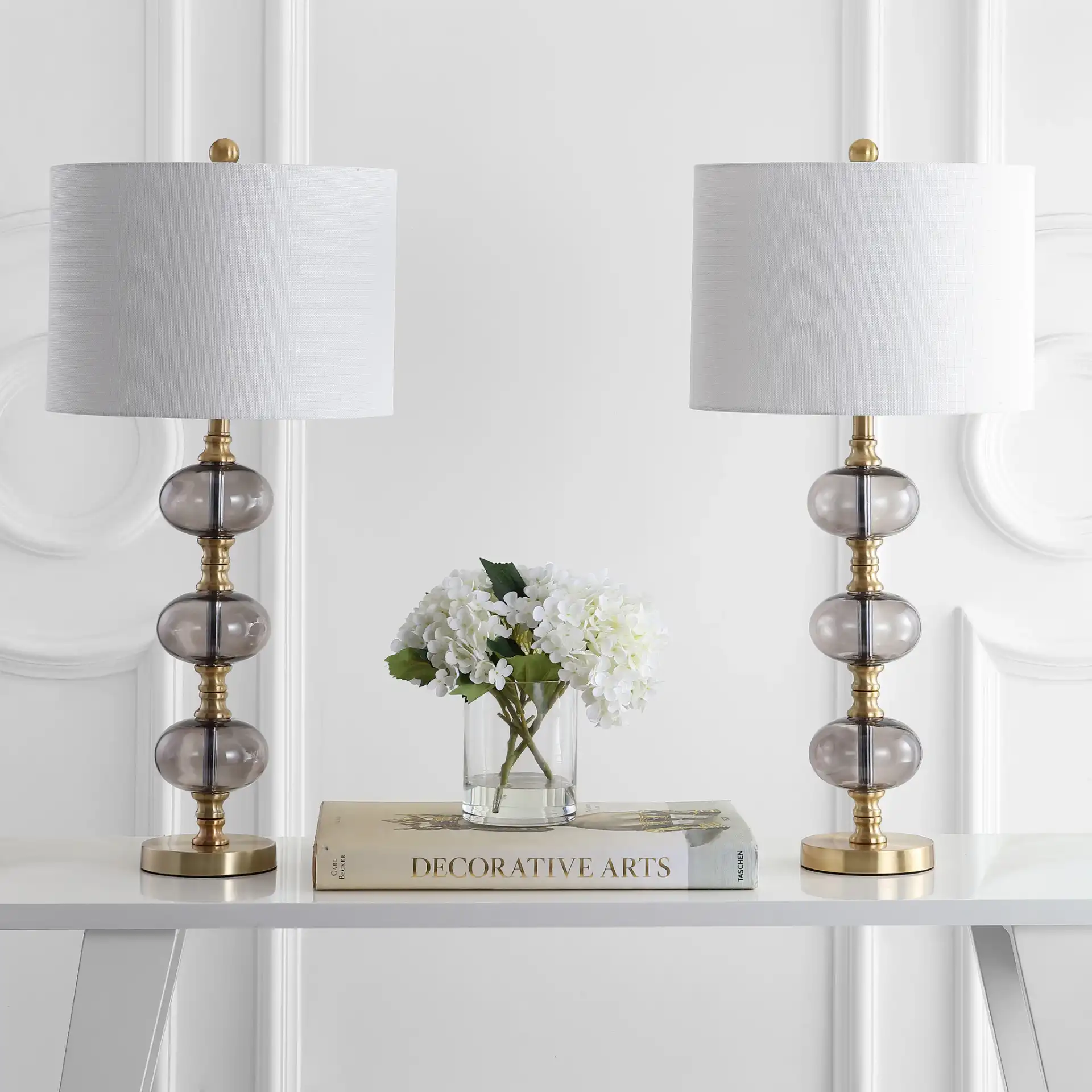 Marcelo Table Lamp (Set Of 2) in Brass in a styled room