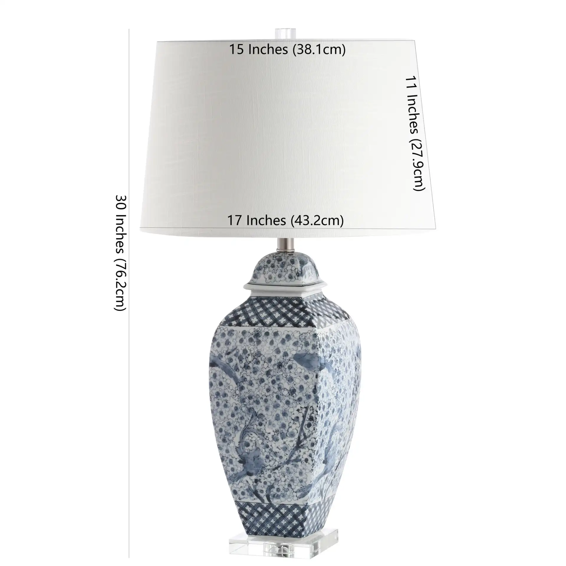 Braeden Table Lamp in Blue / White, detail view