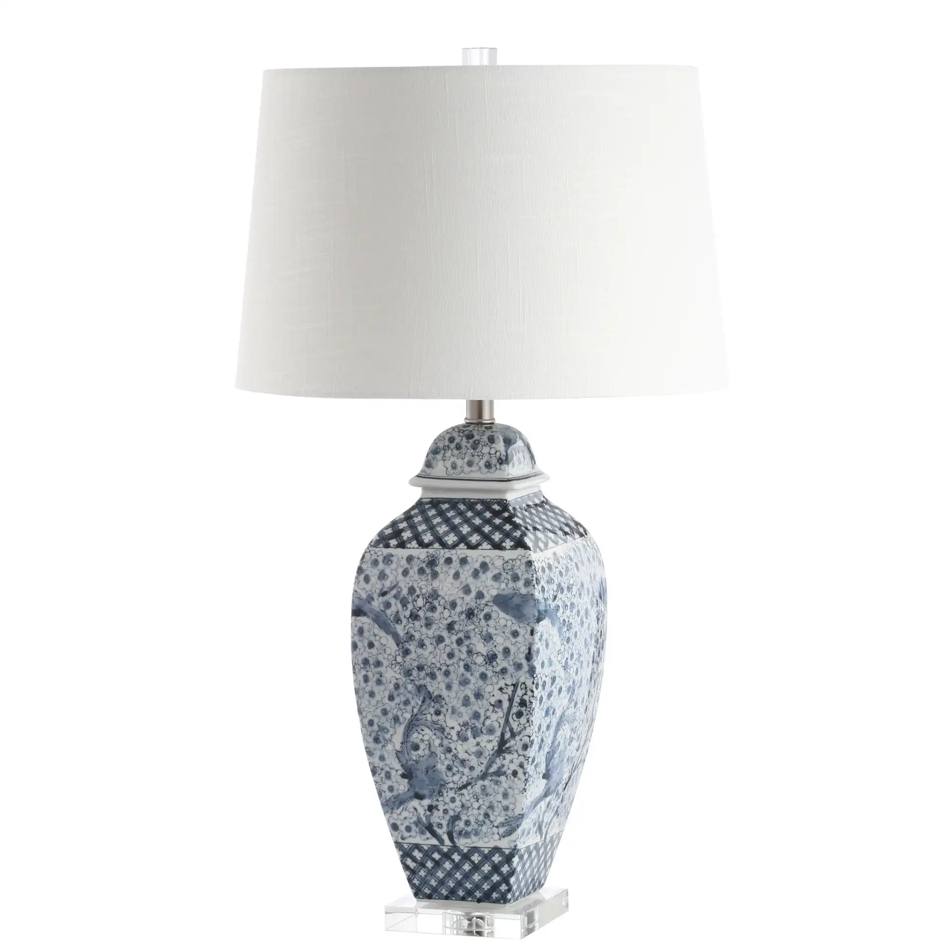 Braeden Table Lamp in Blue / White, detail view