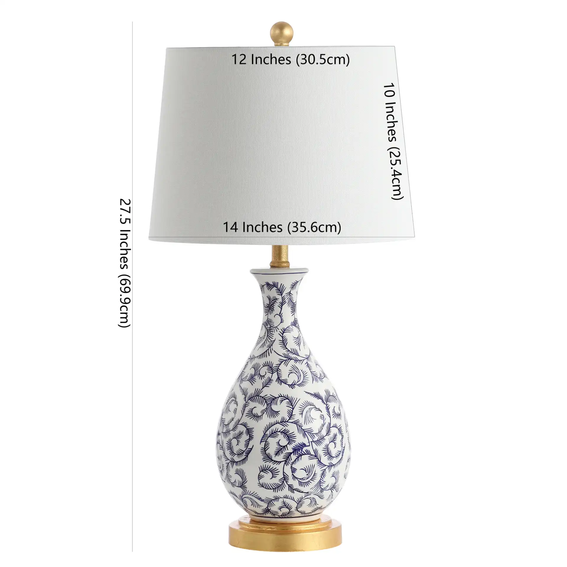 Avi Table Lamp (Set Of 2) in Blue / White, detail view