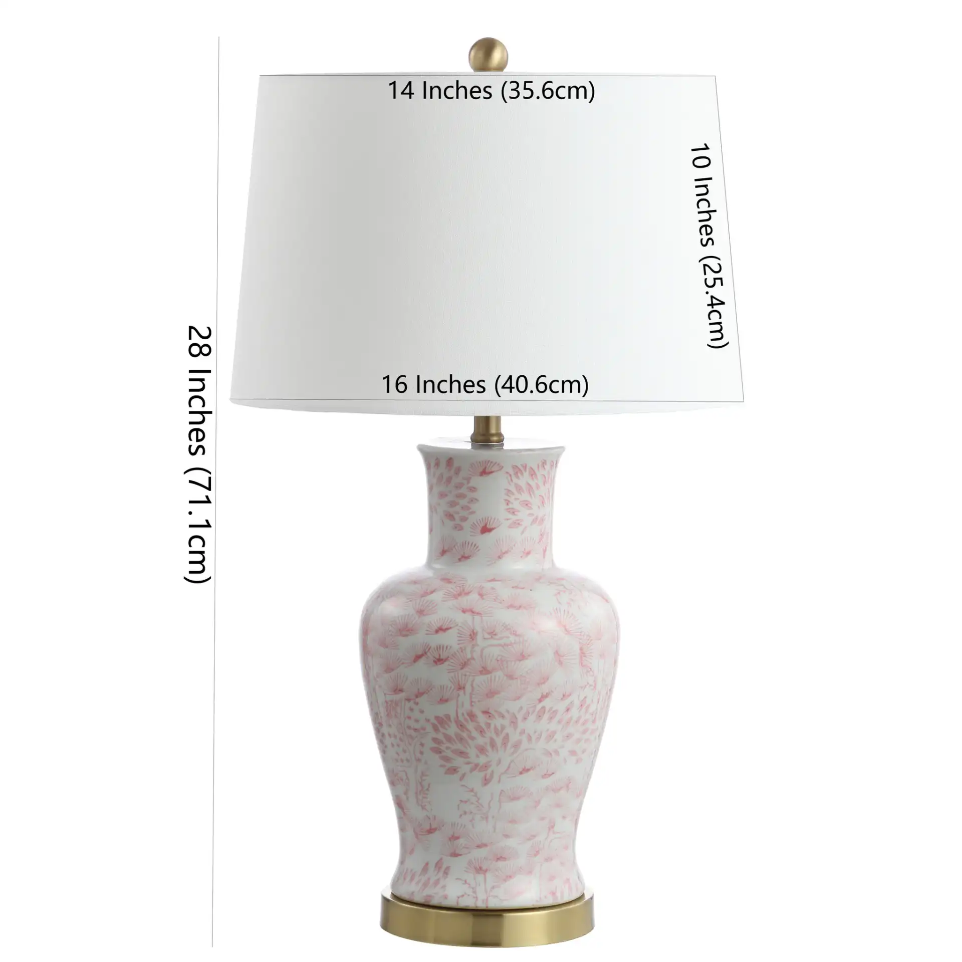Calli Table Lamp (Set Of 2) in Pink / White, detail view