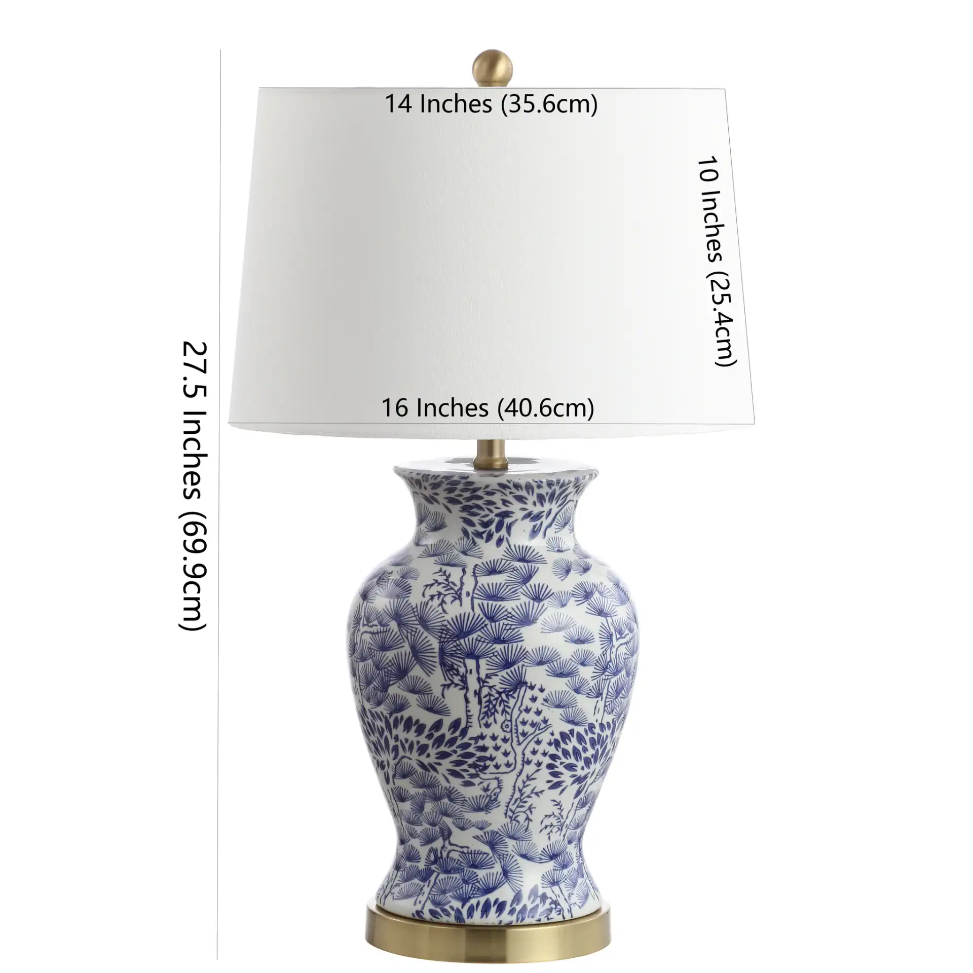 Alona Table Lamp (Set Of 2) in Blue / White, detail view