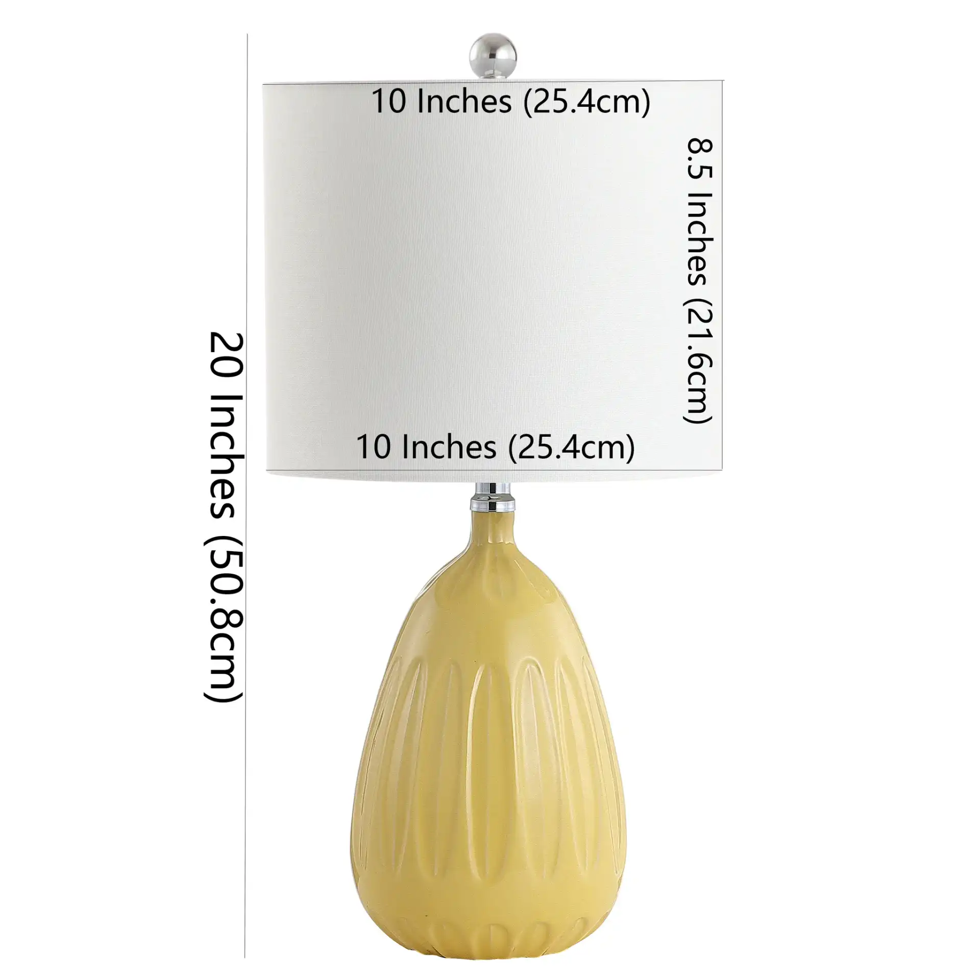 Linnett Table Lamp in Yellow, detail view